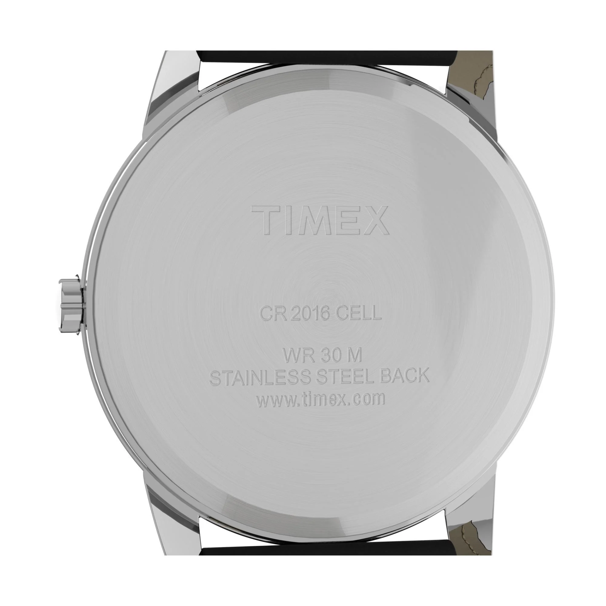 Timex White Dial Black Leather Strap Men's Watch T2H281 - Image 2