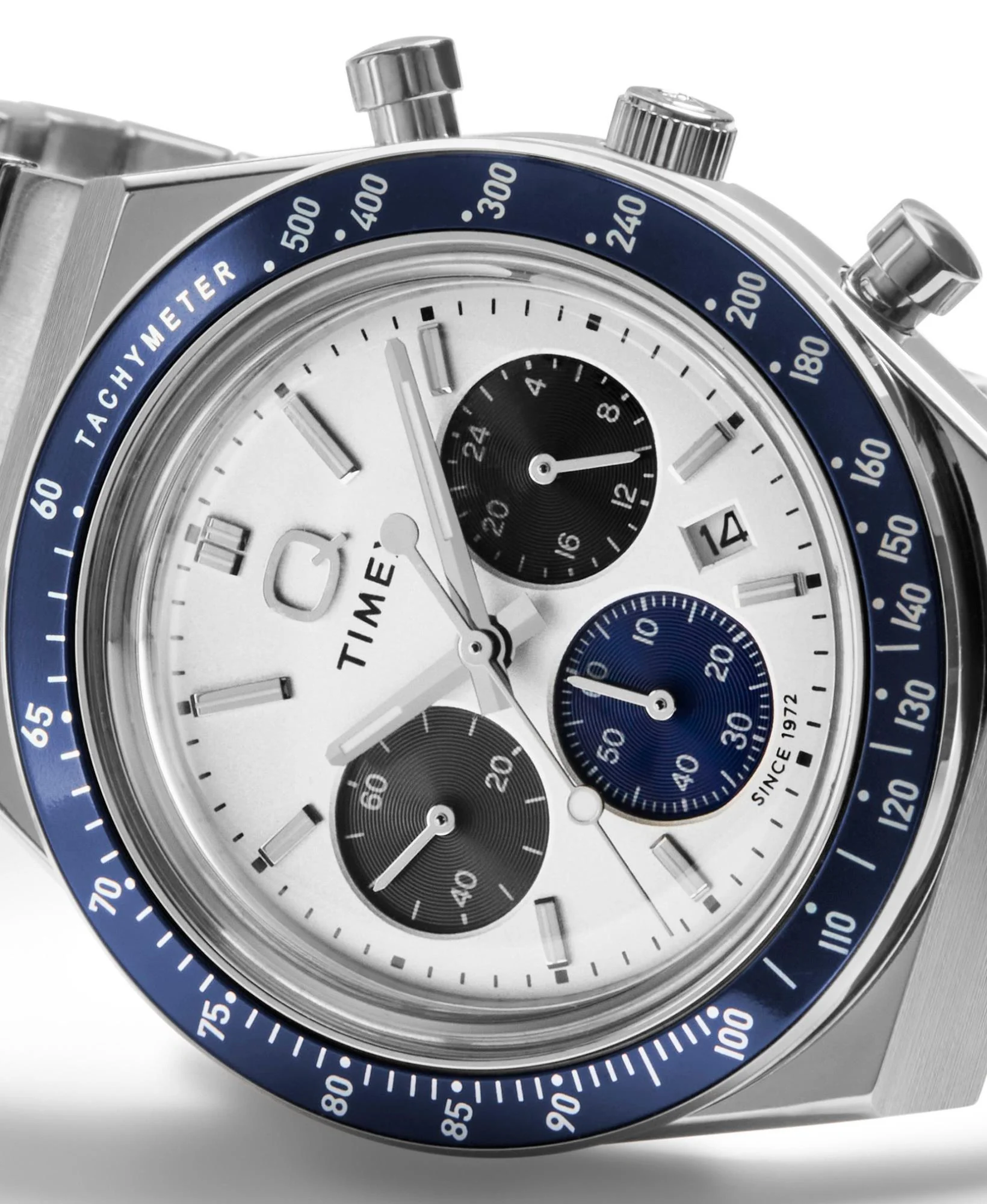 Timex Q Chronograph Quartz White Dial Steel Strap Men's Watch TW2Y36200 - Image 20