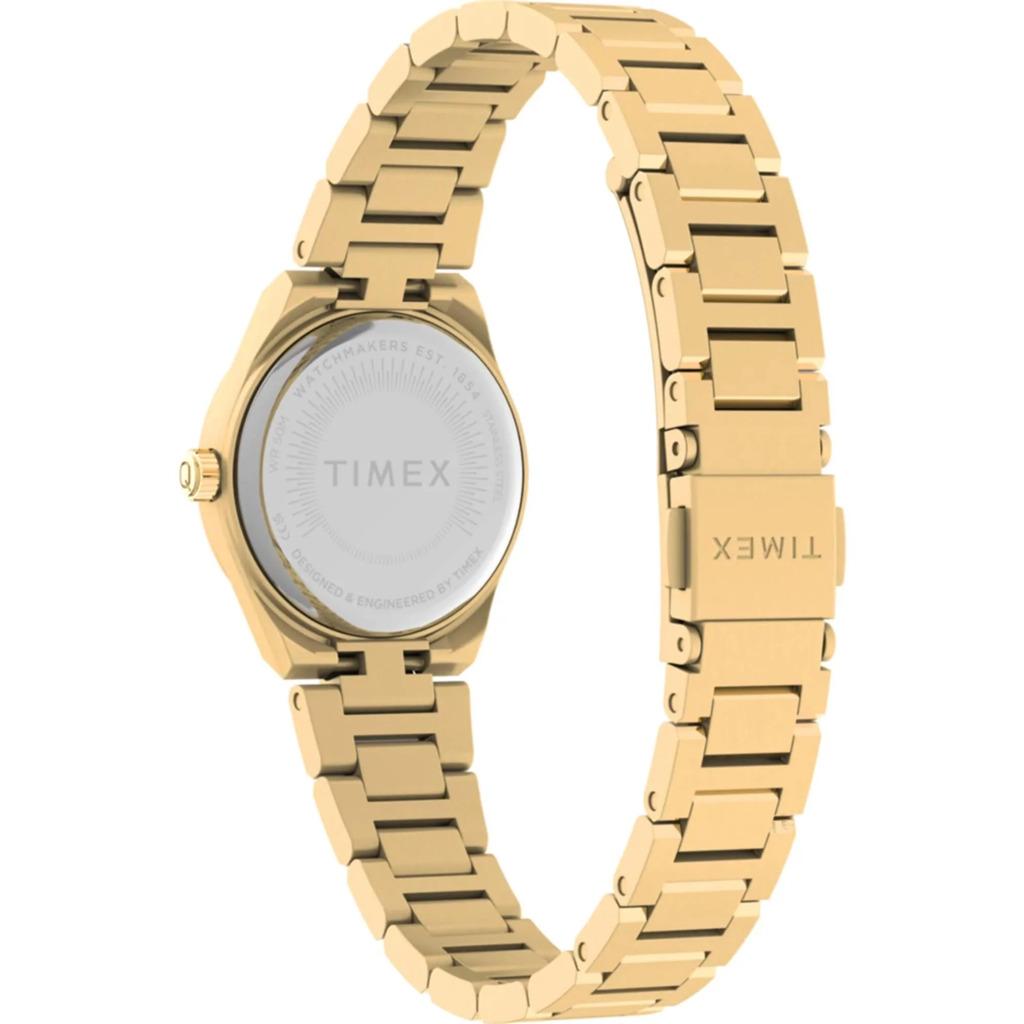 Timex Q Continental Mini Quartz Gold Dial Steel Strap Women's Watch TW2Y68300 - Image 4