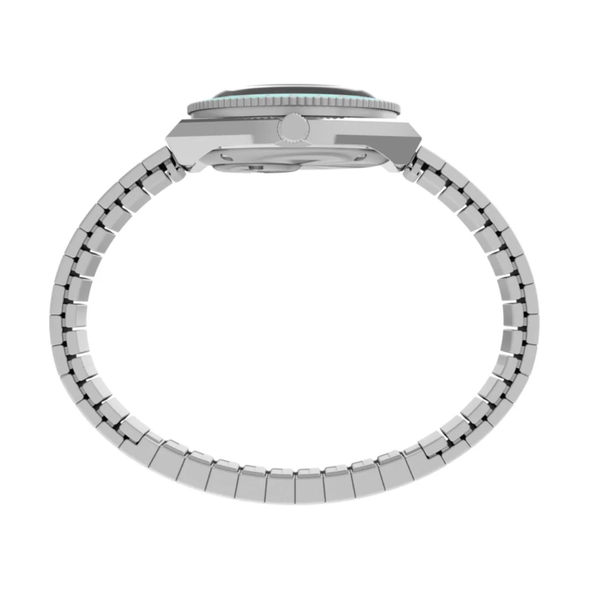 Timex Q Mini Quartz Blue Dial Steel Expansion Strap Women's Watch TW2Y77300 - Image 5