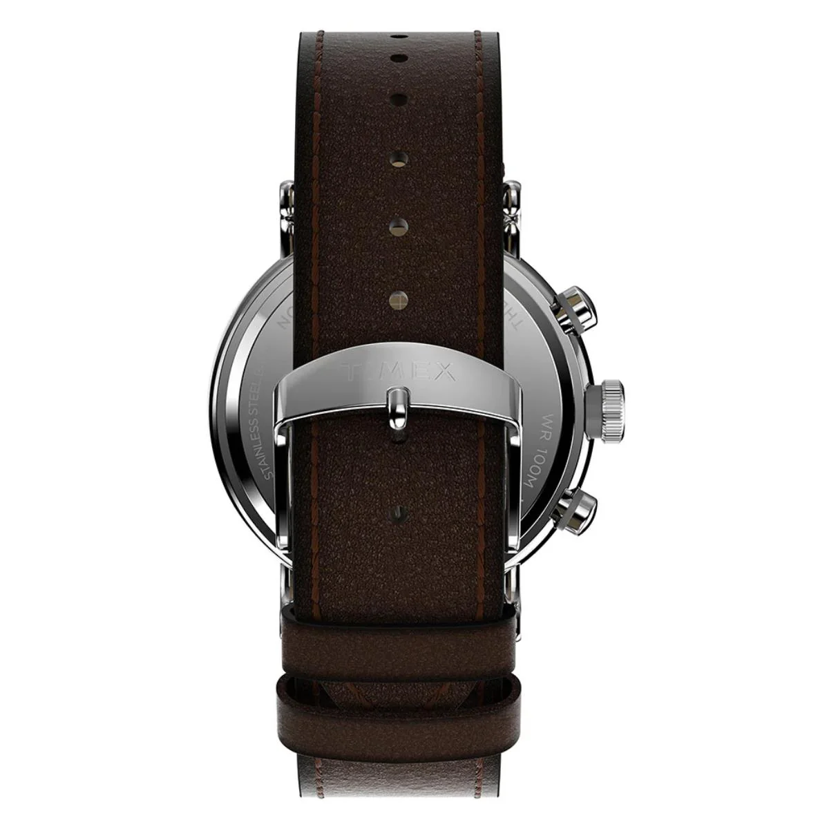 Timex Waterbury Chronograph Quartz Brown Dial Leather Strap Men's Watch TW2W47300 - Image 6