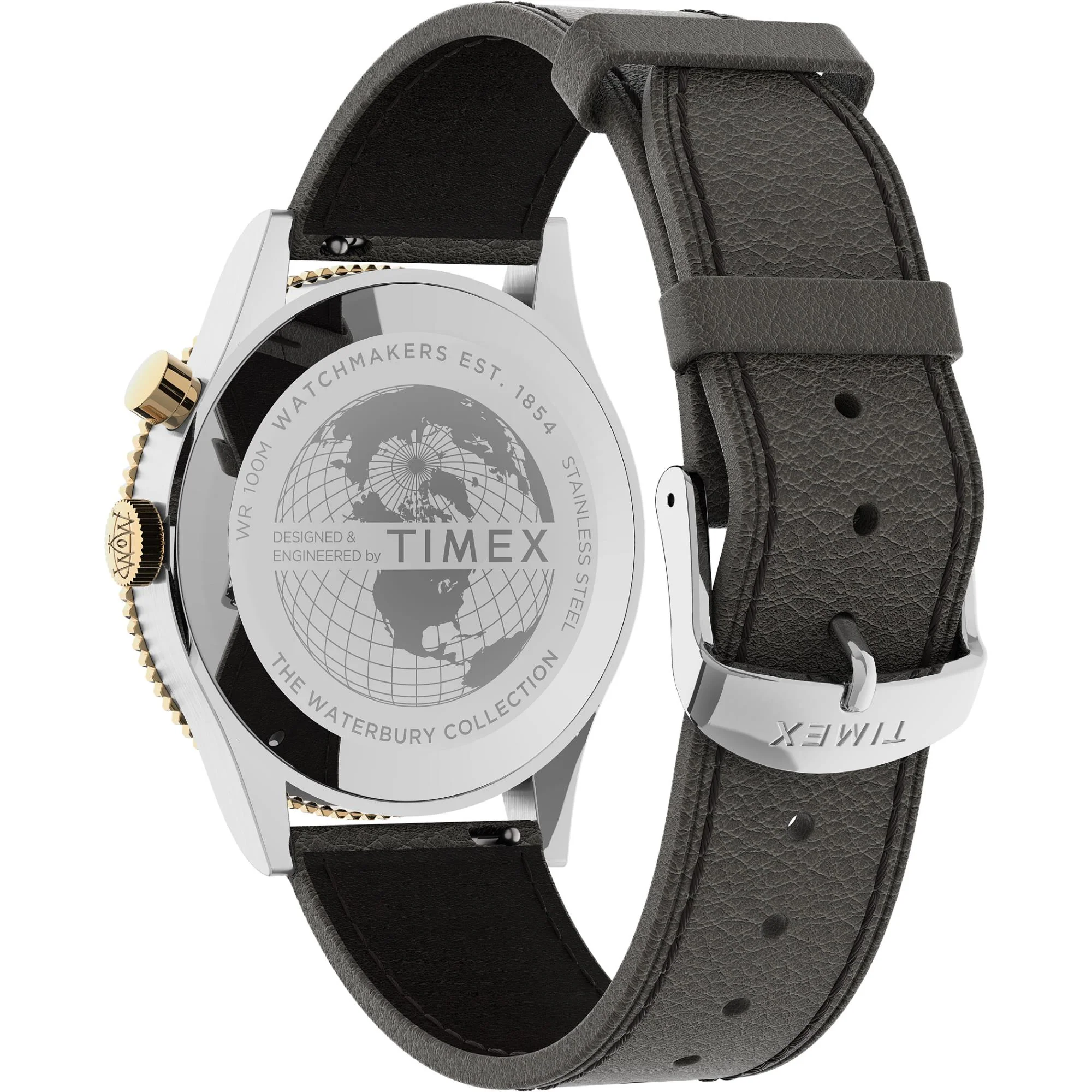 Timex Waterbury GMT Blue Dial Leather Strap Men's Watch TW2U90500 - Image 5