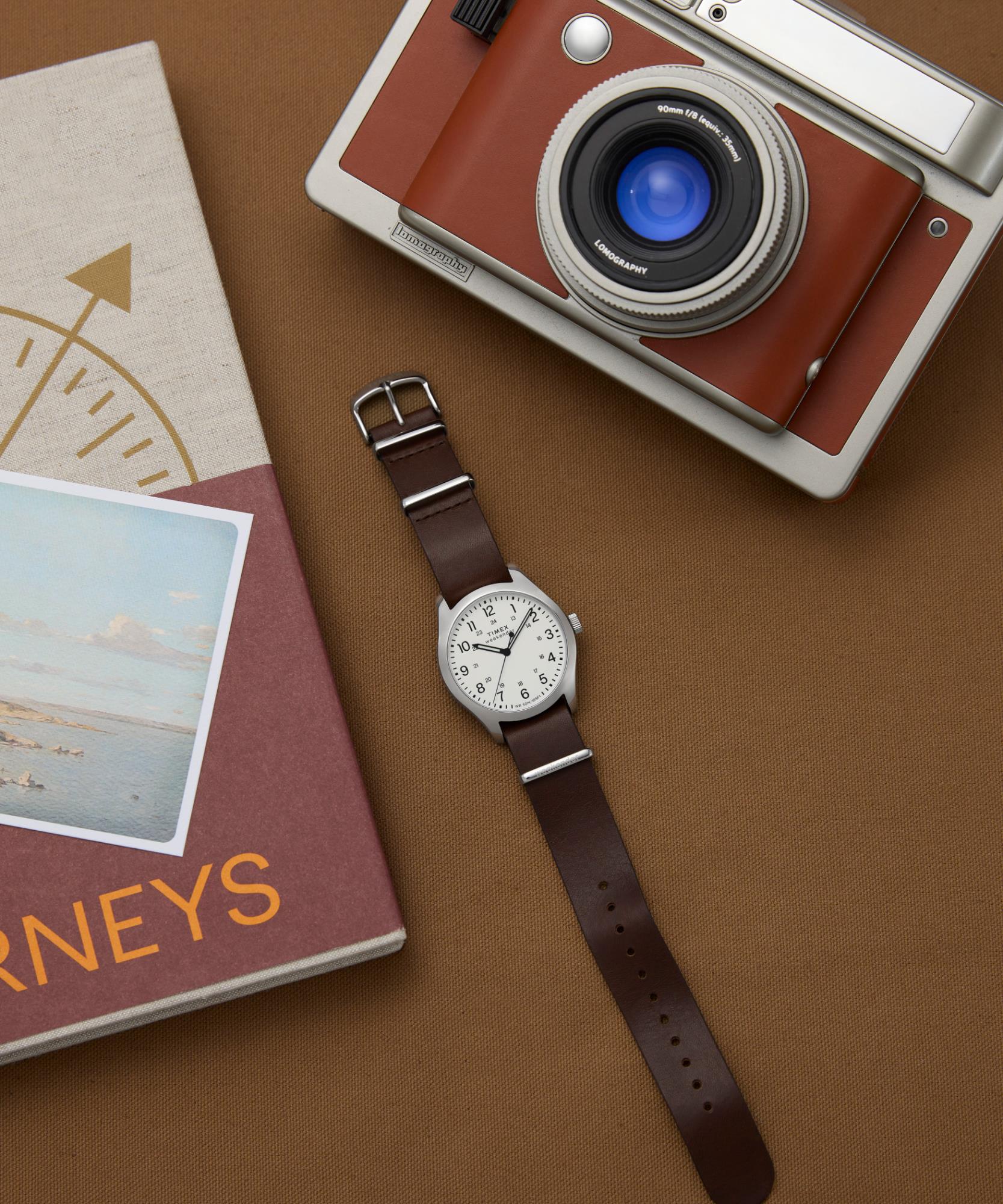 Timex Weekender New England Quartz White Dial Leather Strap Men's Watch TW2Y35800 - Image 16