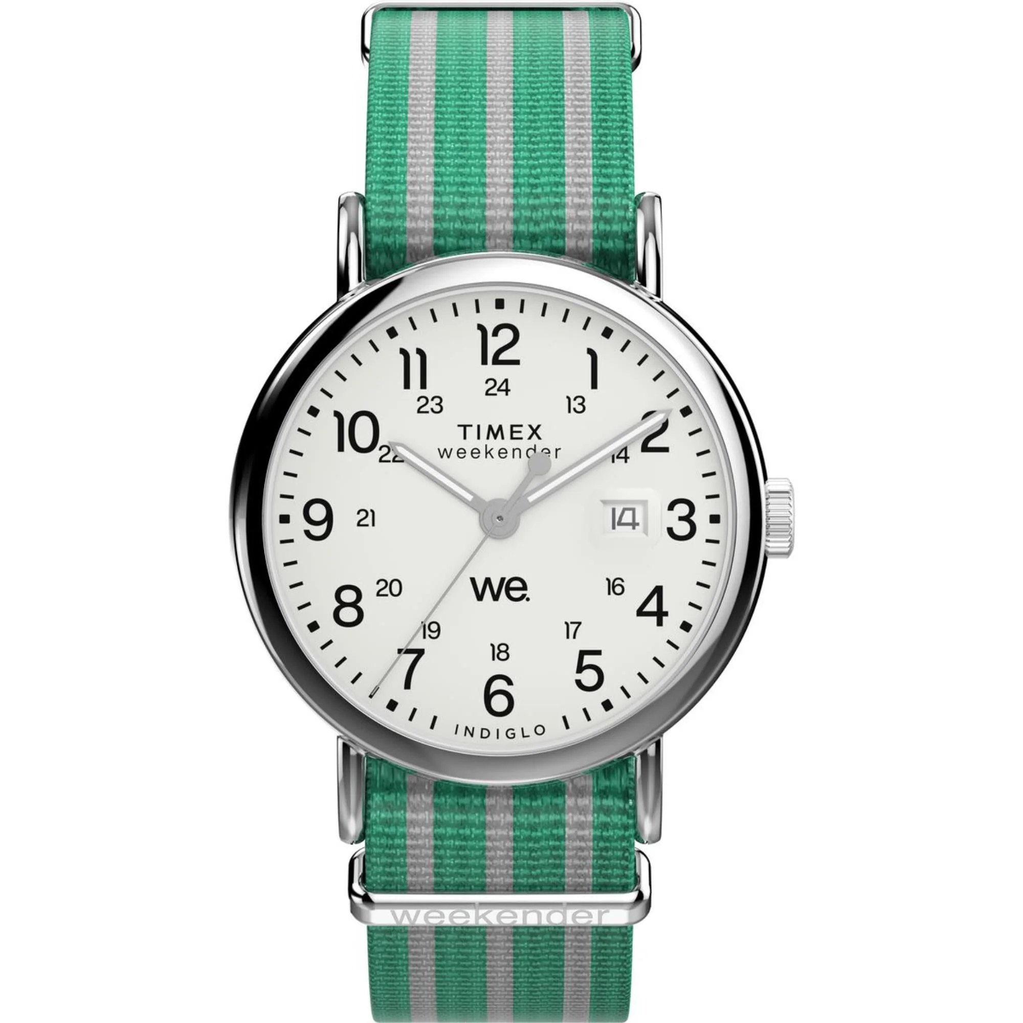 Timex Weekender White Dial Fabric Green Strap Men's Watch TW2Y08800 - Image 9