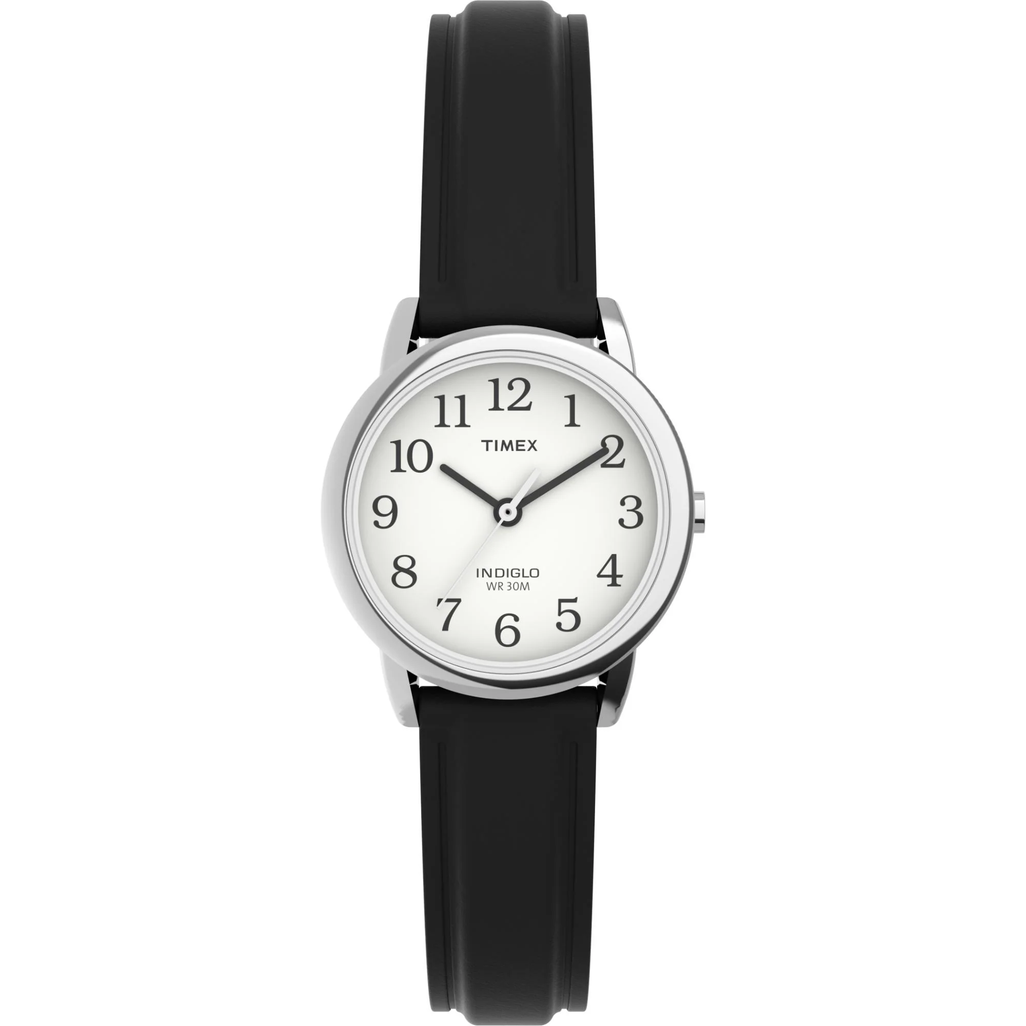 Timex Chronograph White Dial Black Leather Strap Women's Watch T20441
