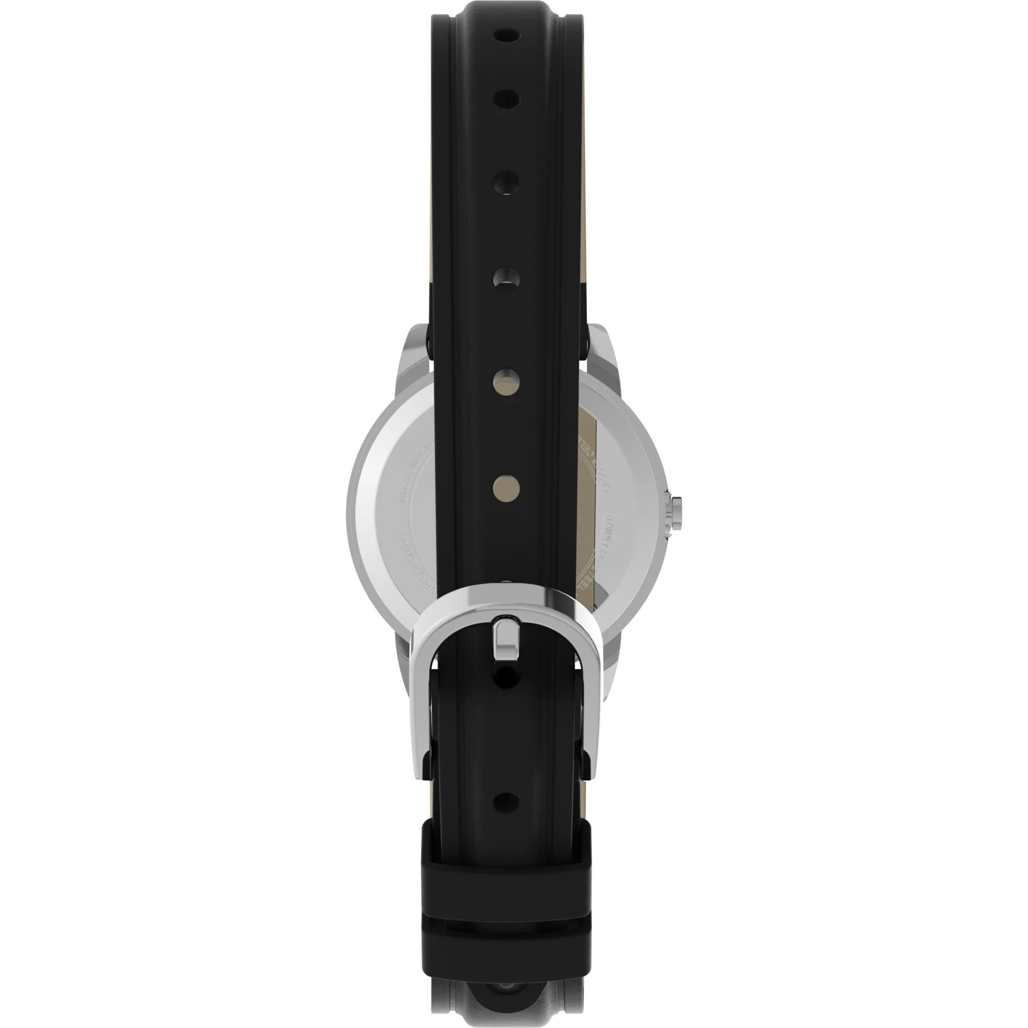 Timex Chronograph White Dial Black Leather Strap Women's Watch T20441 - Image 3