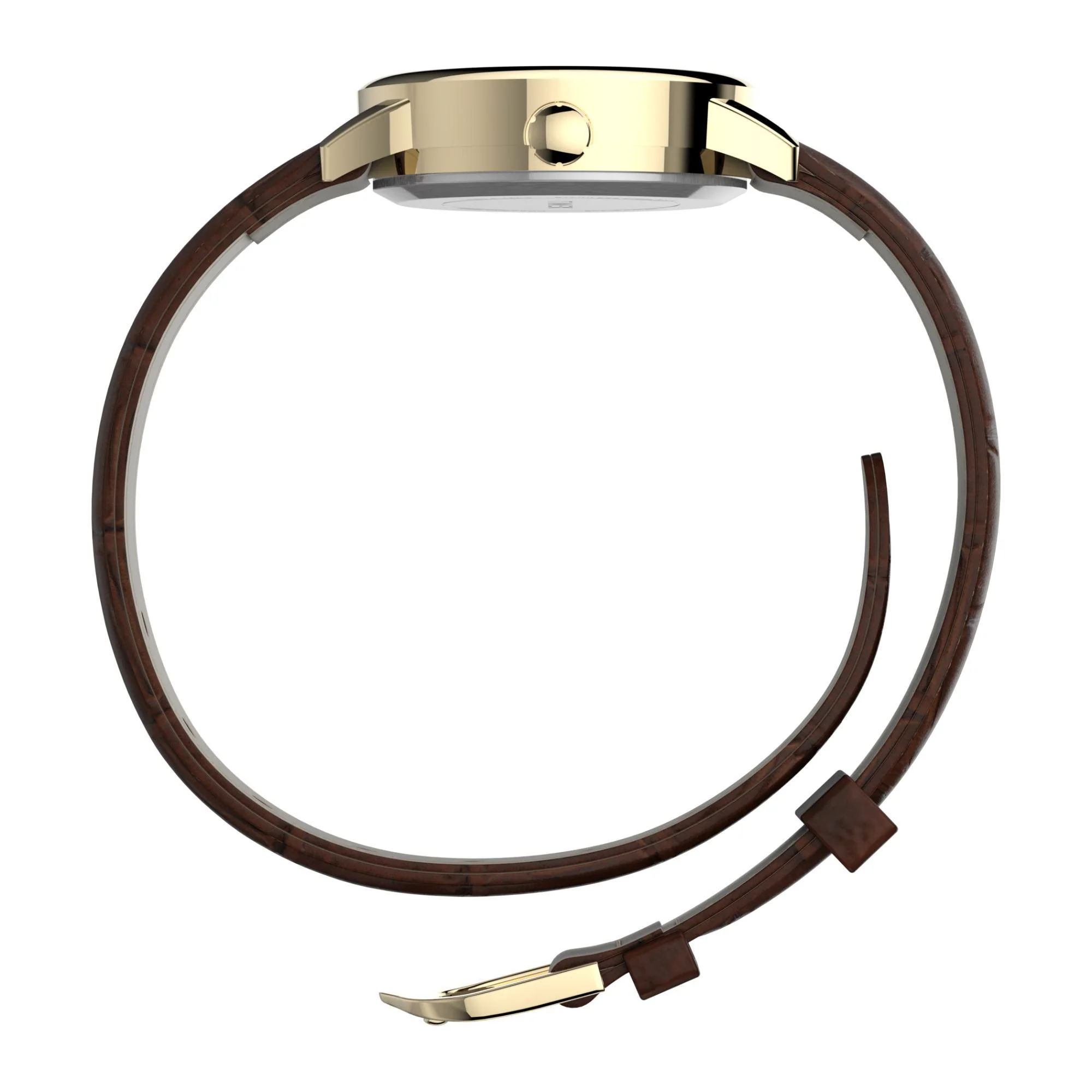 Timex Cream Dial Brown Leather Strap Women's Watch T20071 - Image 2