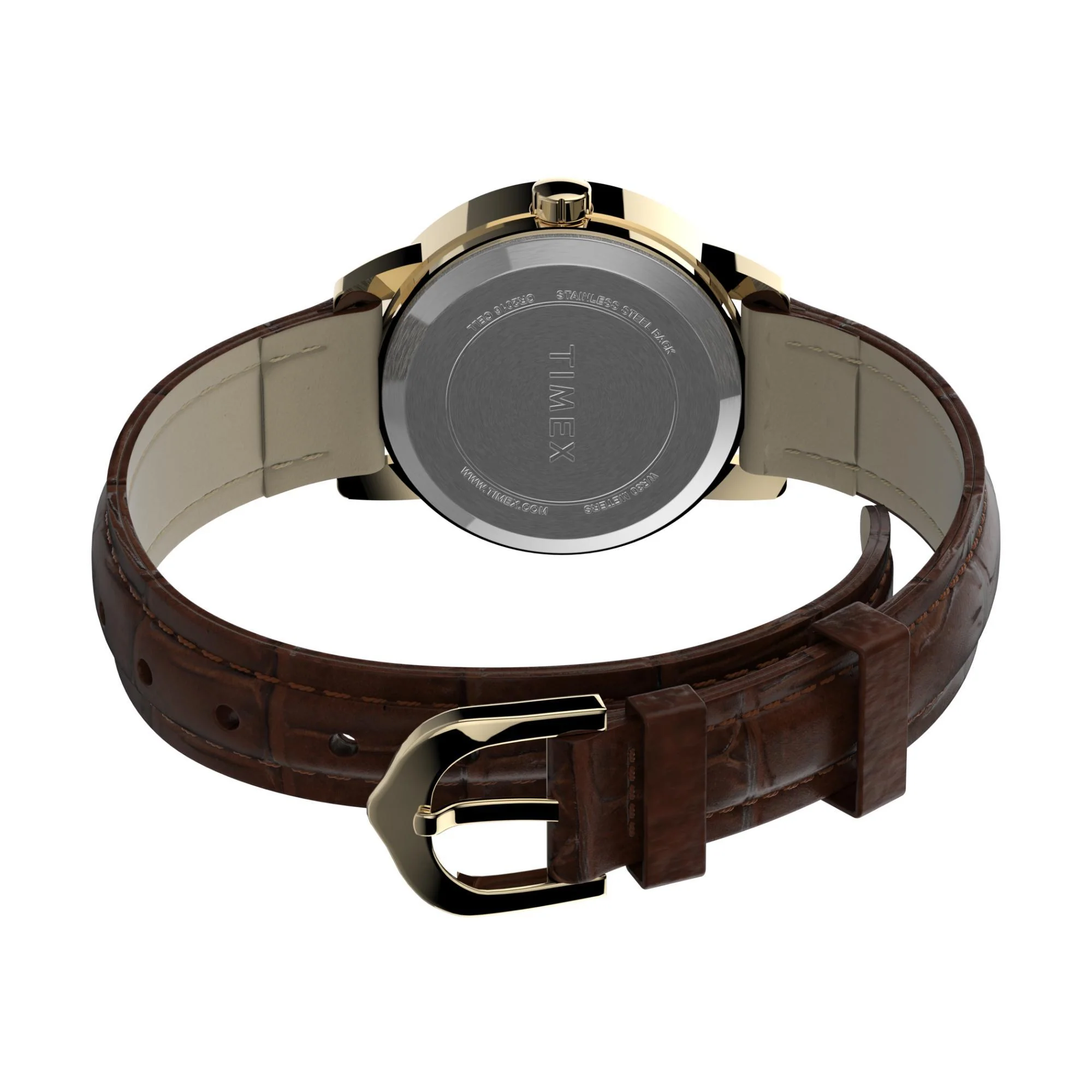 Timex Cream Dial Brown Leather Strap Women's Watch T20071 - Image 5