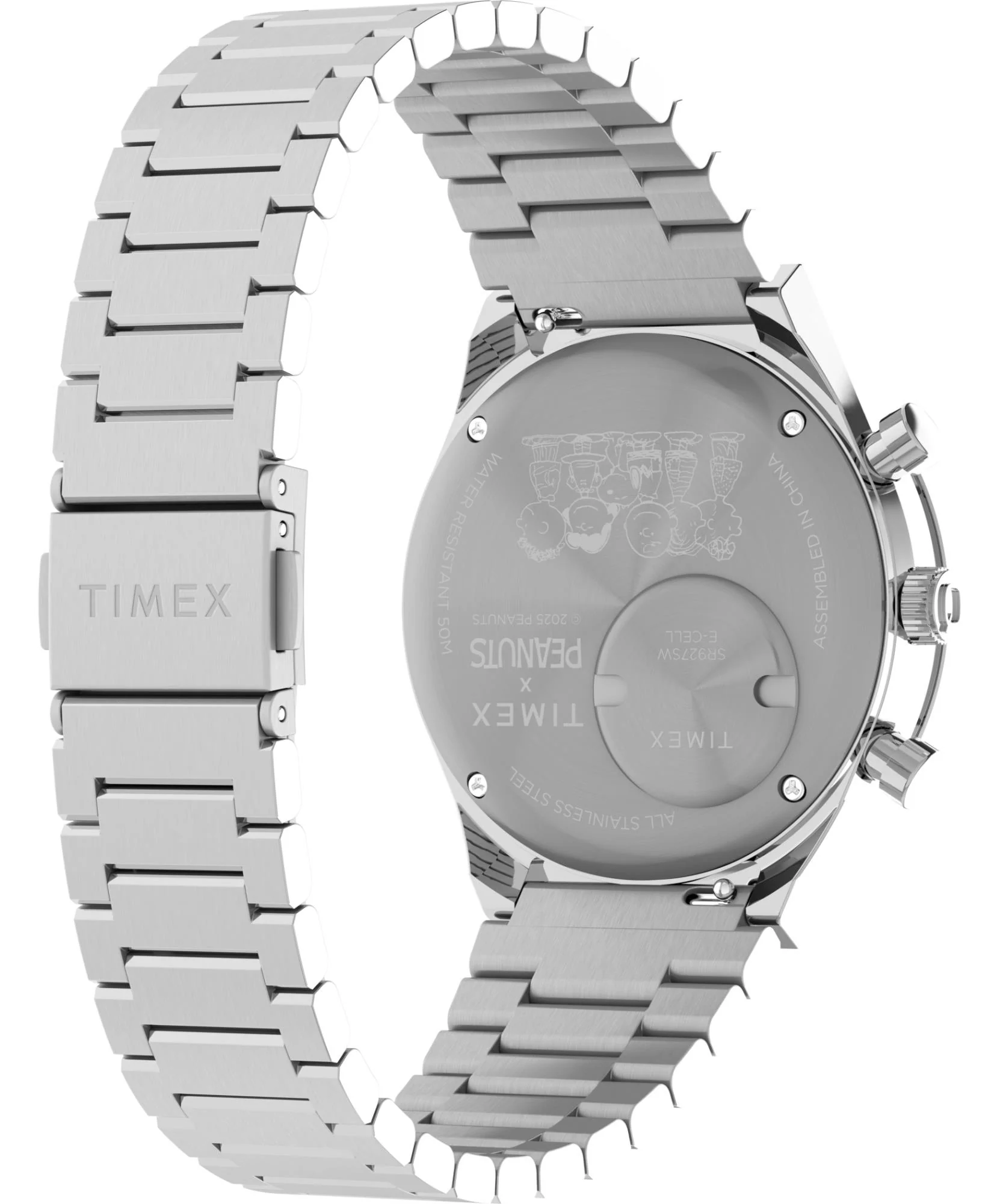 Timex X Peanuts Chronograph Blue Dial Steel Strap Men's Watch TW2Y45300 - Image 14