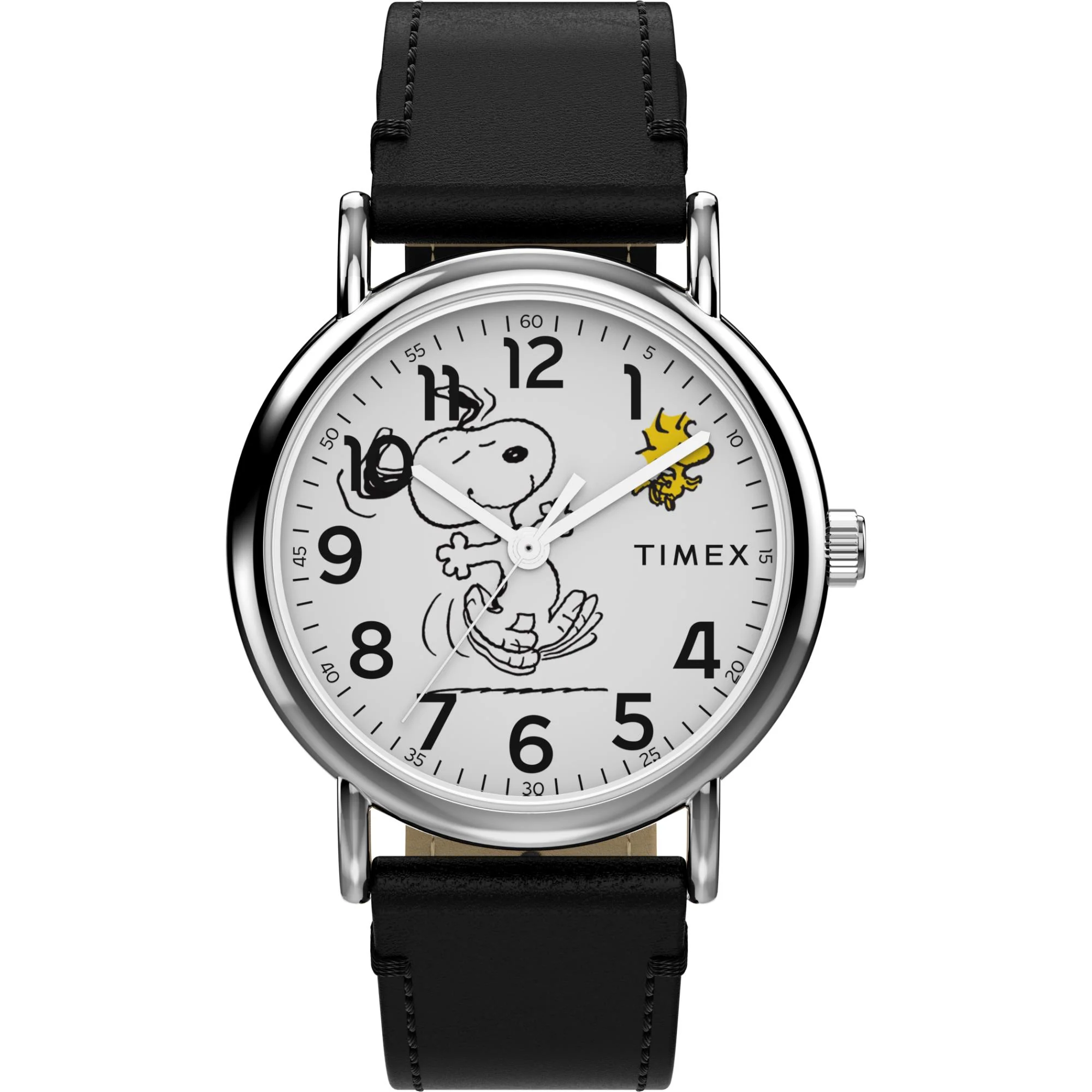 Timex X Peanuts Snoopy Dancing Quartz White Dial Leather Strap Unisex Watch TW2Y31000 - Image 9