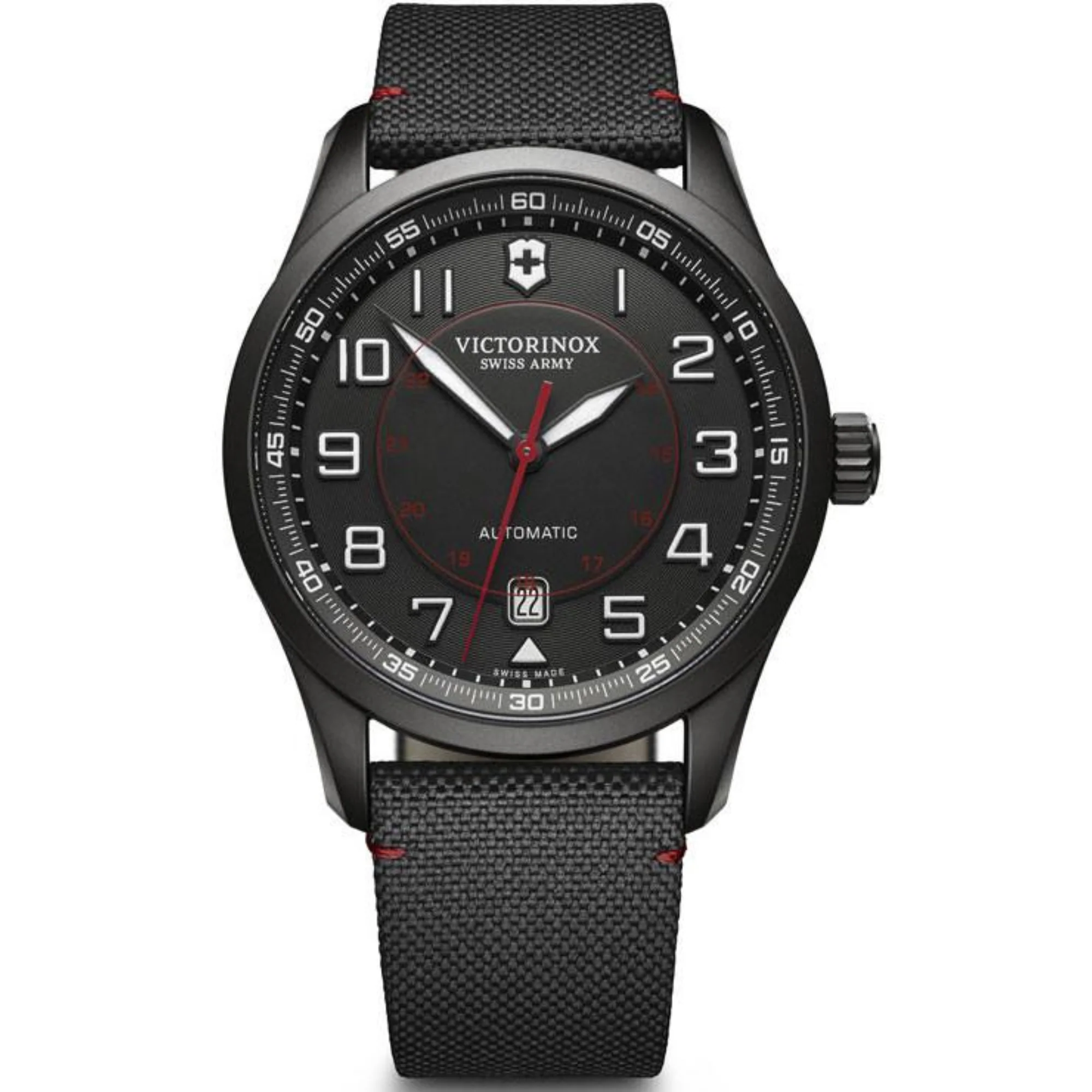 Victorinox Airboss Automatic Black Dial Fabric Strap Men's Watch 241720