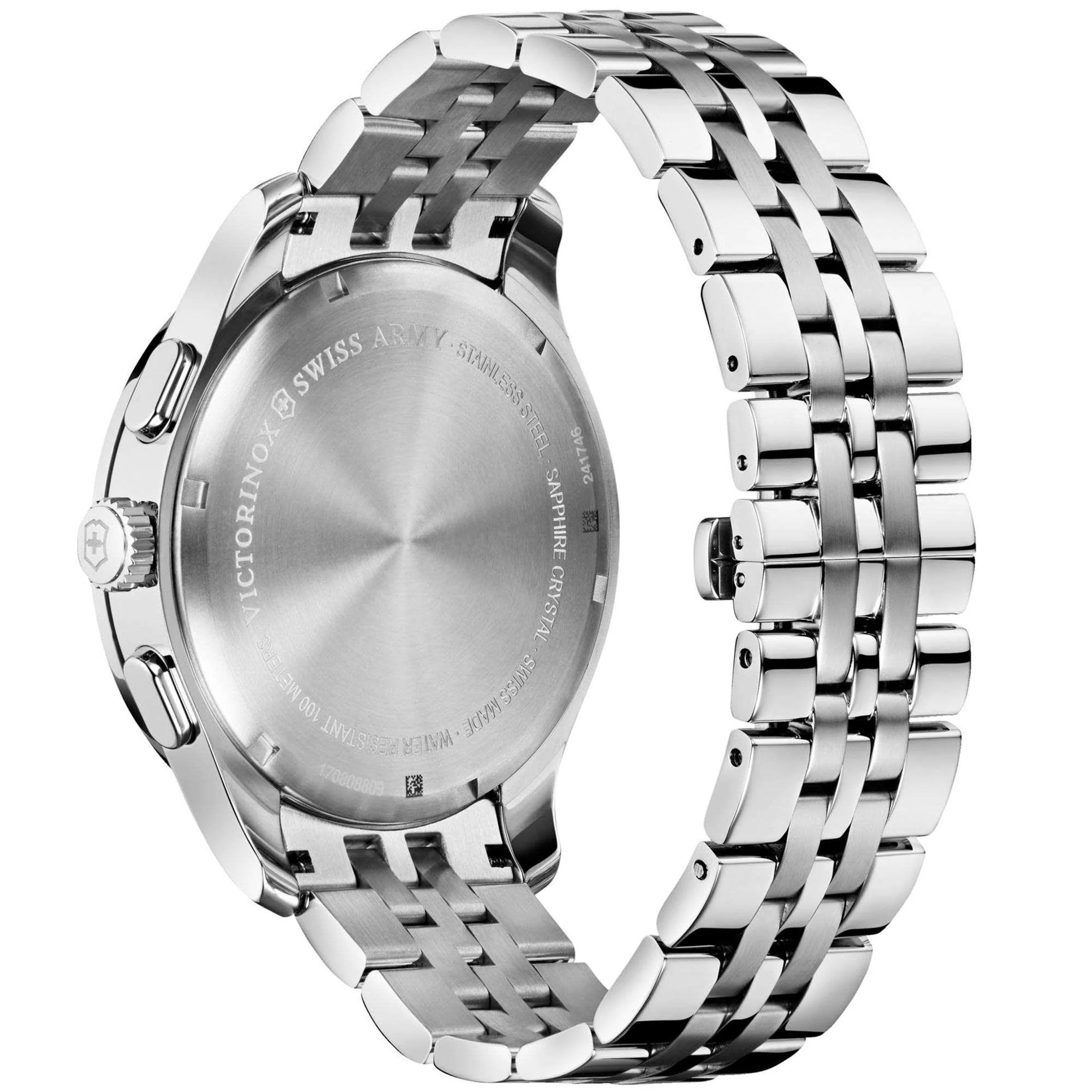 Victorinox Swiss Army Alliance Chronograph Blue Dial Silver Stainless Steel Bracelet Men's Watch 241746 - Image 7