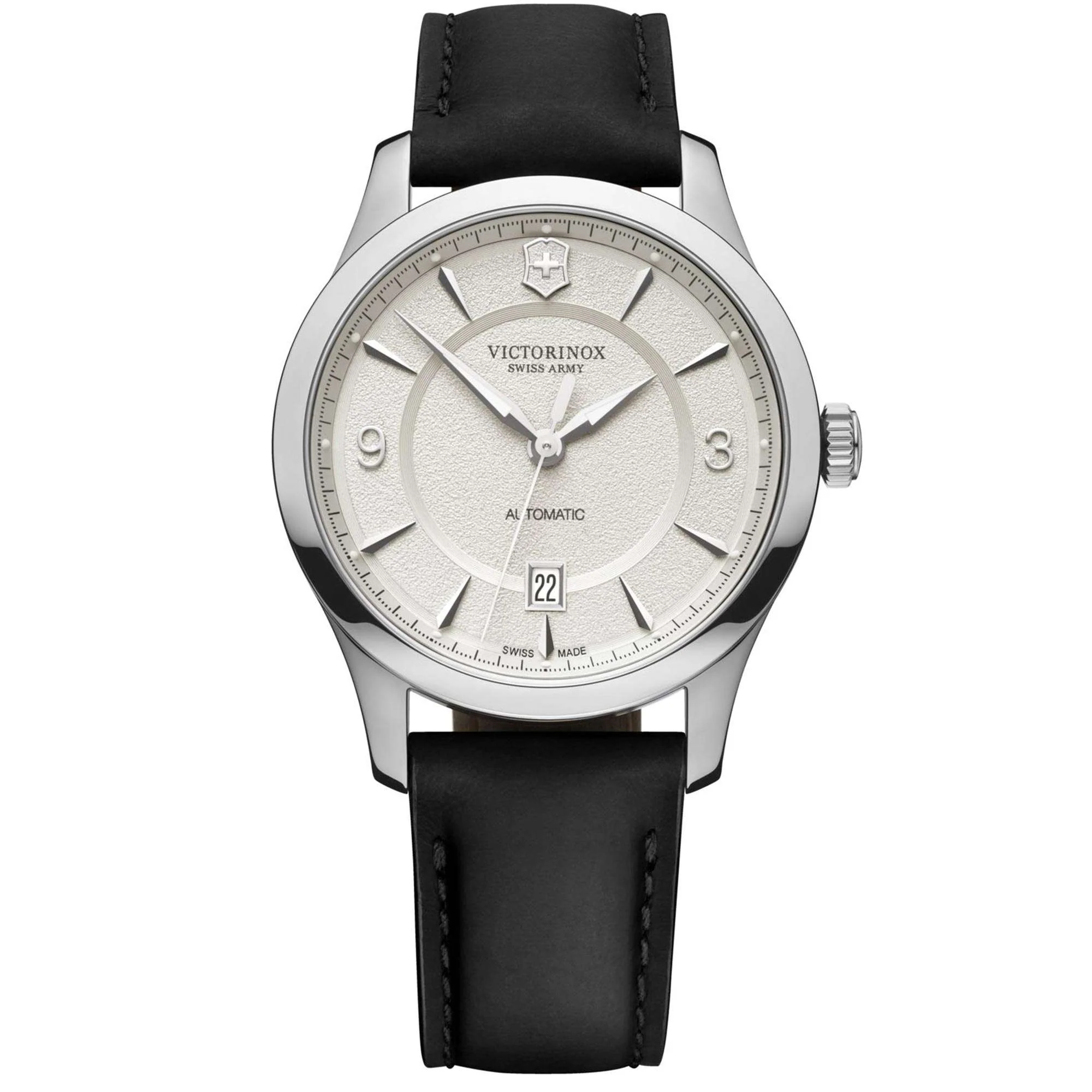 Victorinox Alliance Mechanical White Dial Black Leather Strap Men's Watch 241871 - Image 8