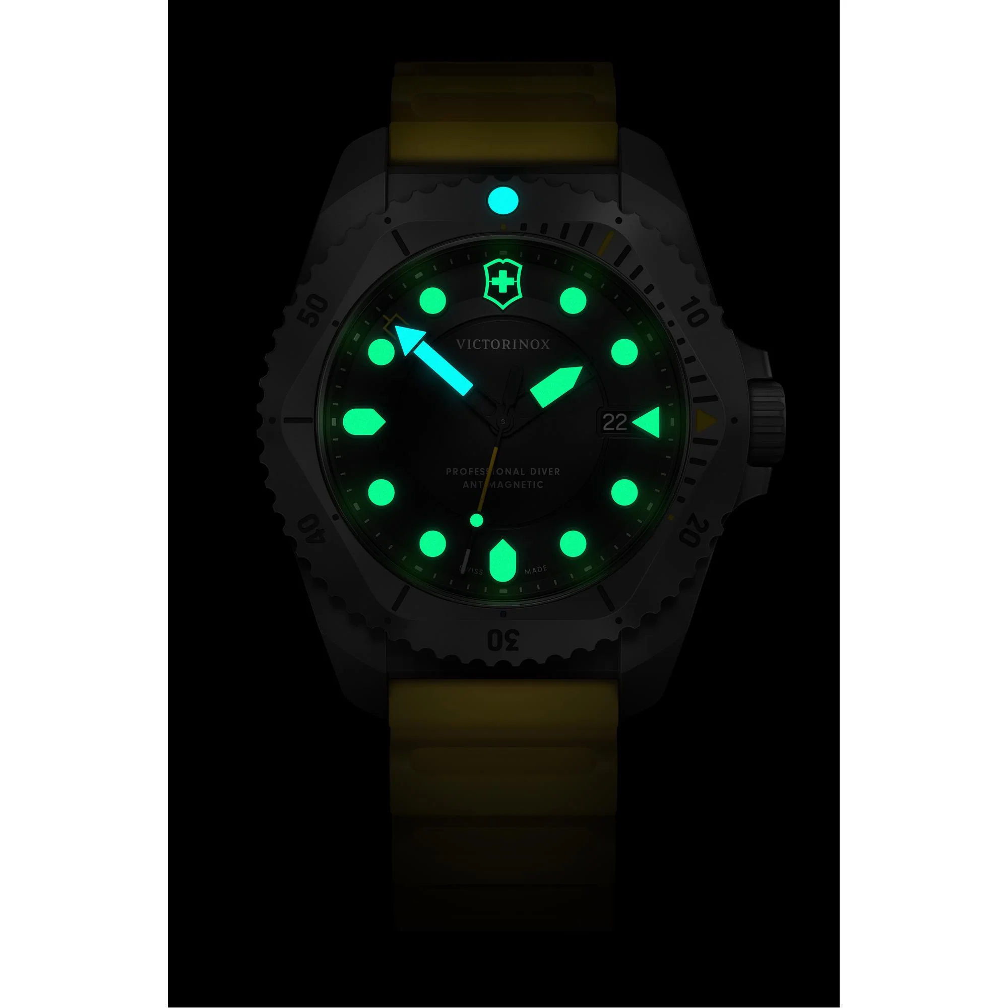 Victorinox Dive Pro Quartz Black Dial Yellow Strap Men’s Watch 241992 - Image 3