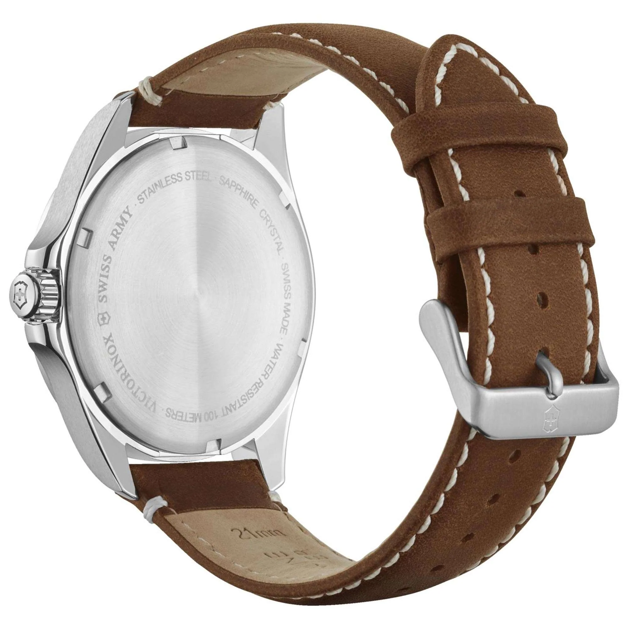 Victorinox Swiss Army Fieldforce Blue Dial Brown Leather Strap Men's Watch 241848 - Image 4