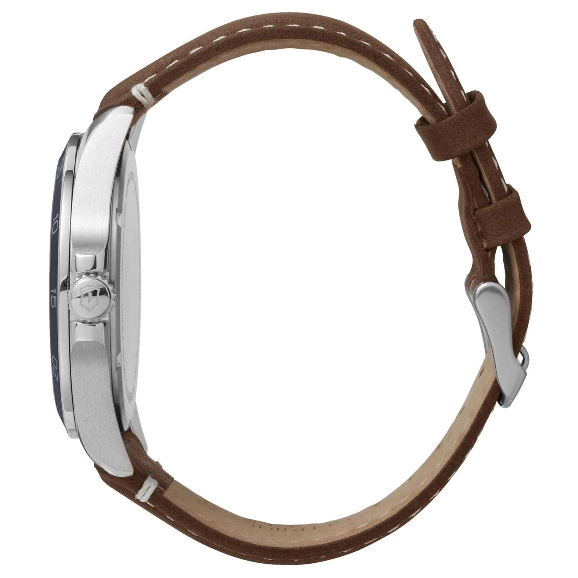 Victorinox Swiss Army Fieldforce Blue Dial Brown Leather Strap Men's Watch 241848 - Image 8
