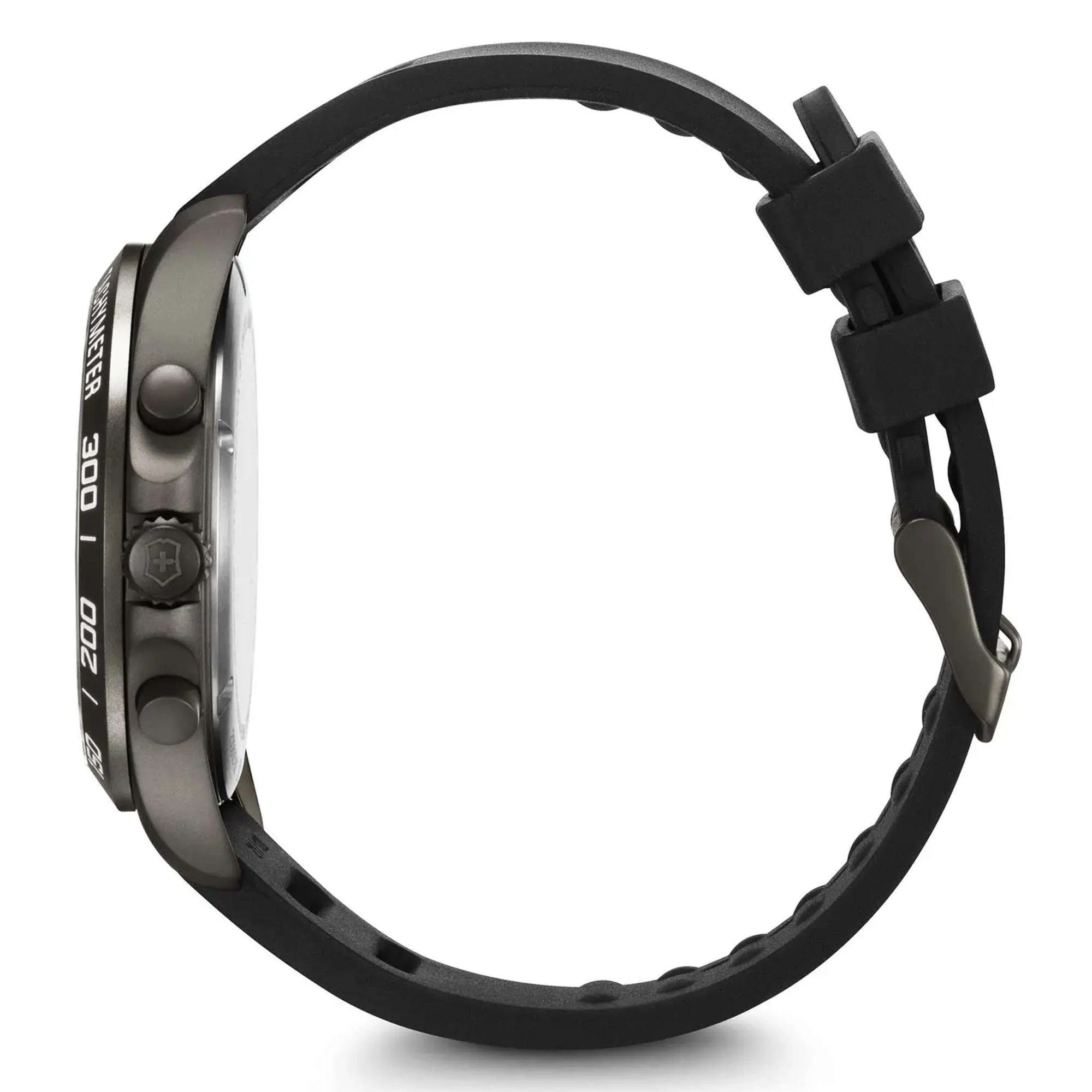 Victorinox Swiss Army Watch Fieldforce Sport Chrono Quartz Movement Black Dial Rubber Bracelet Watch 241926.1 - Image 4