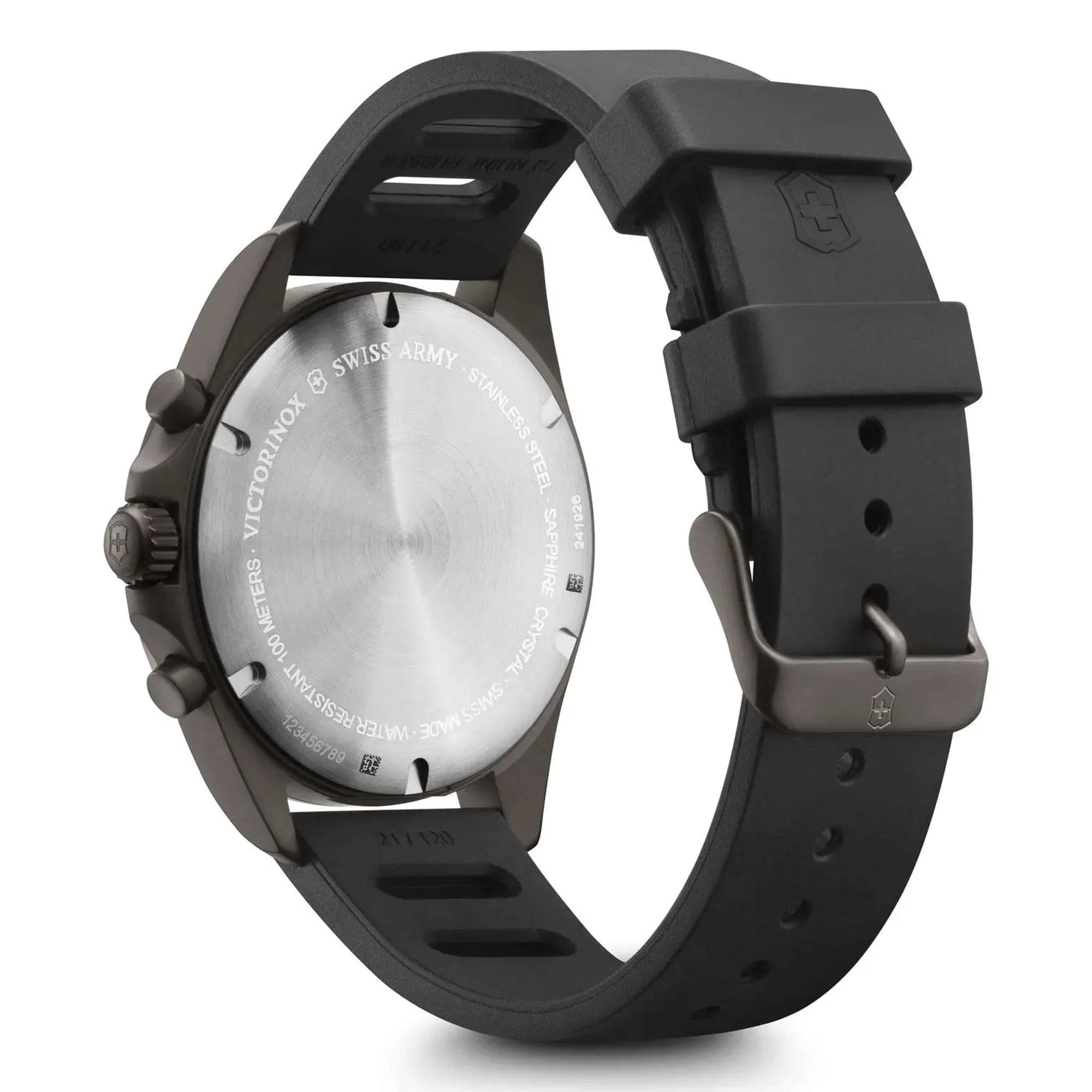 Victorinox Swiss Army Watch Fieldforce Sport Chrono Quartz Movement Black Dial Rubber Bracelet Watch 241926.1 - Image 5