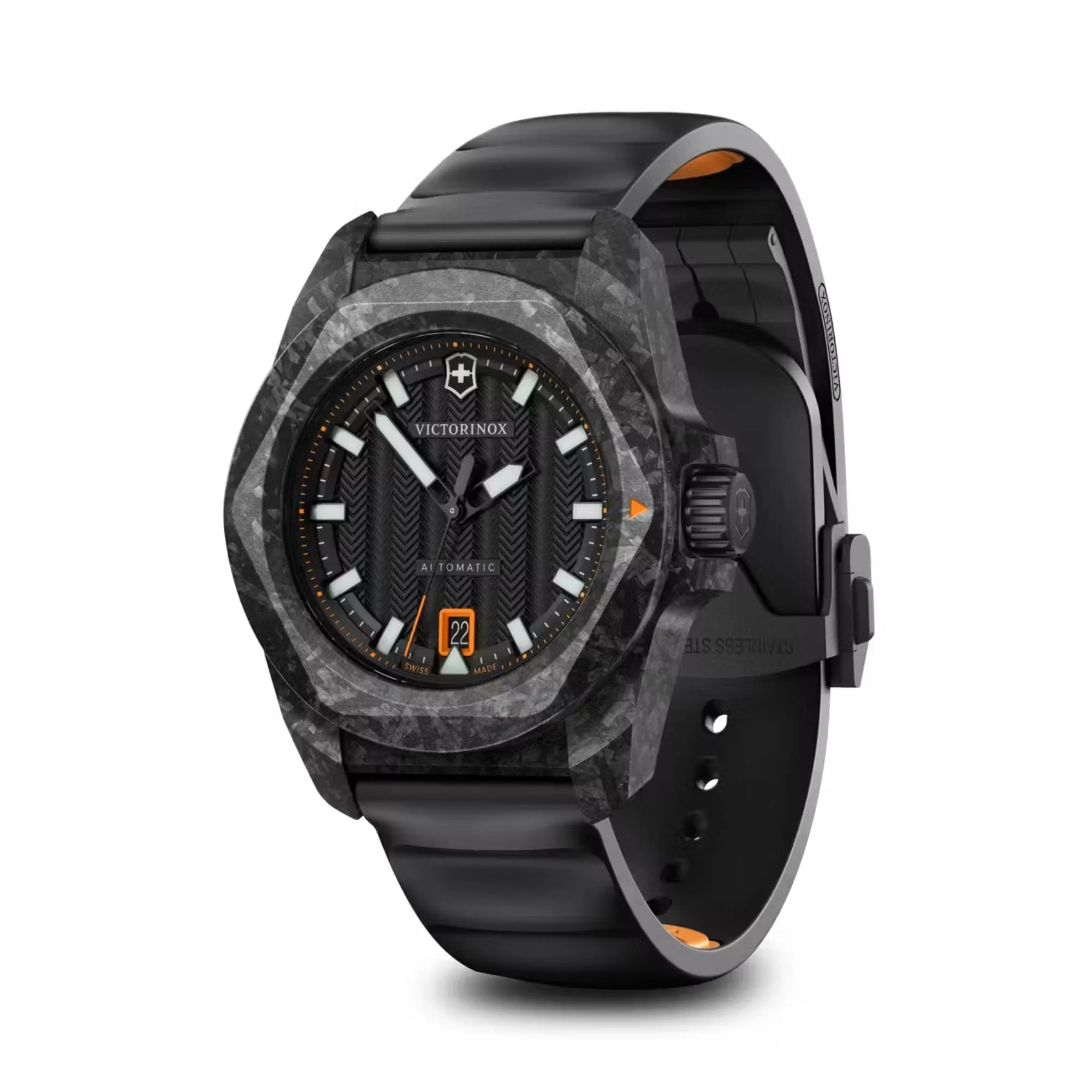 Victorinox I.N.O.X. Automatic Black Dial Rubber Strap Men's Watch 242023.1 - Image 4
