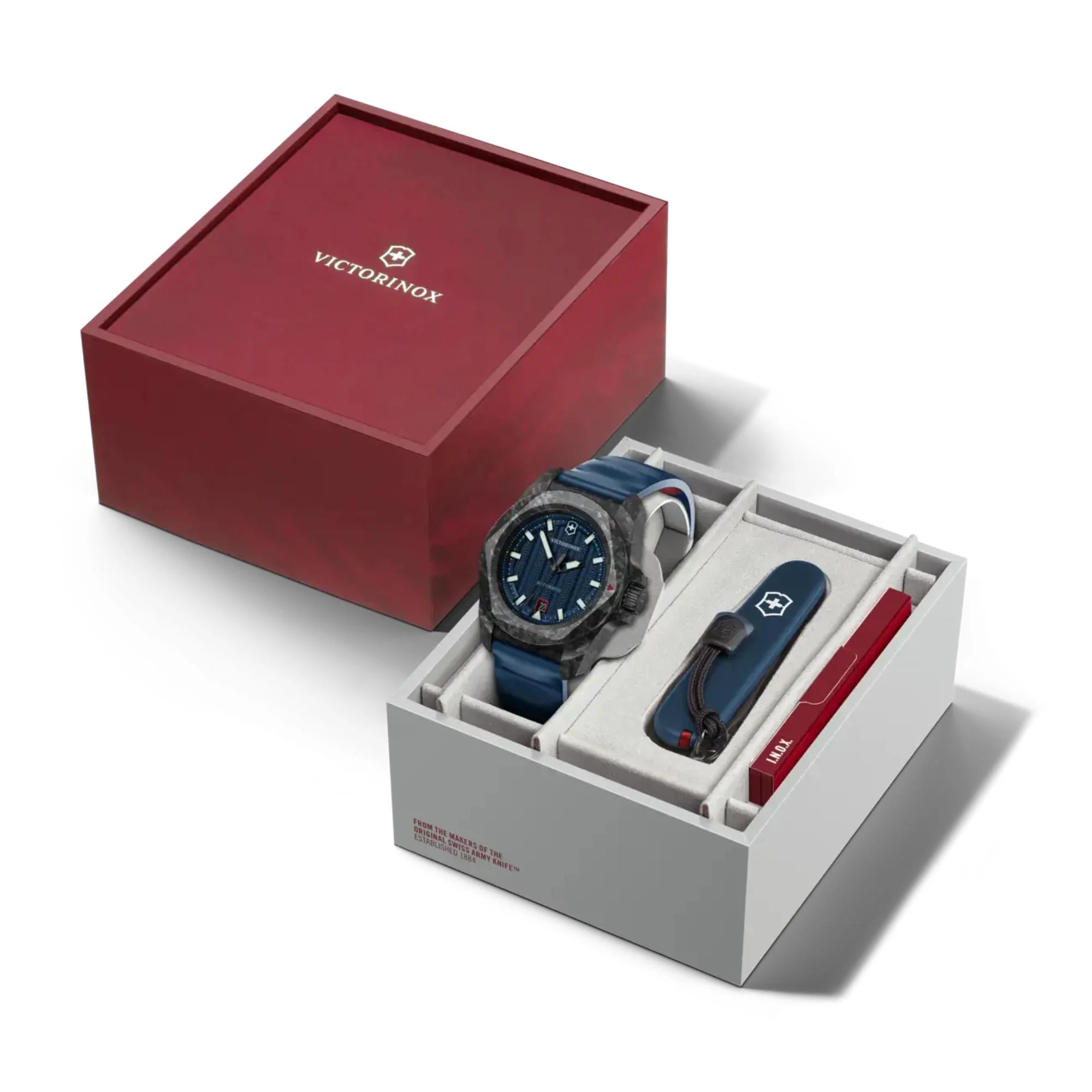 Victorinox I.N.O.X. Carbon Automatic Blue Dial Rubber Strap Men's Watch 242022.1 - Image 10
