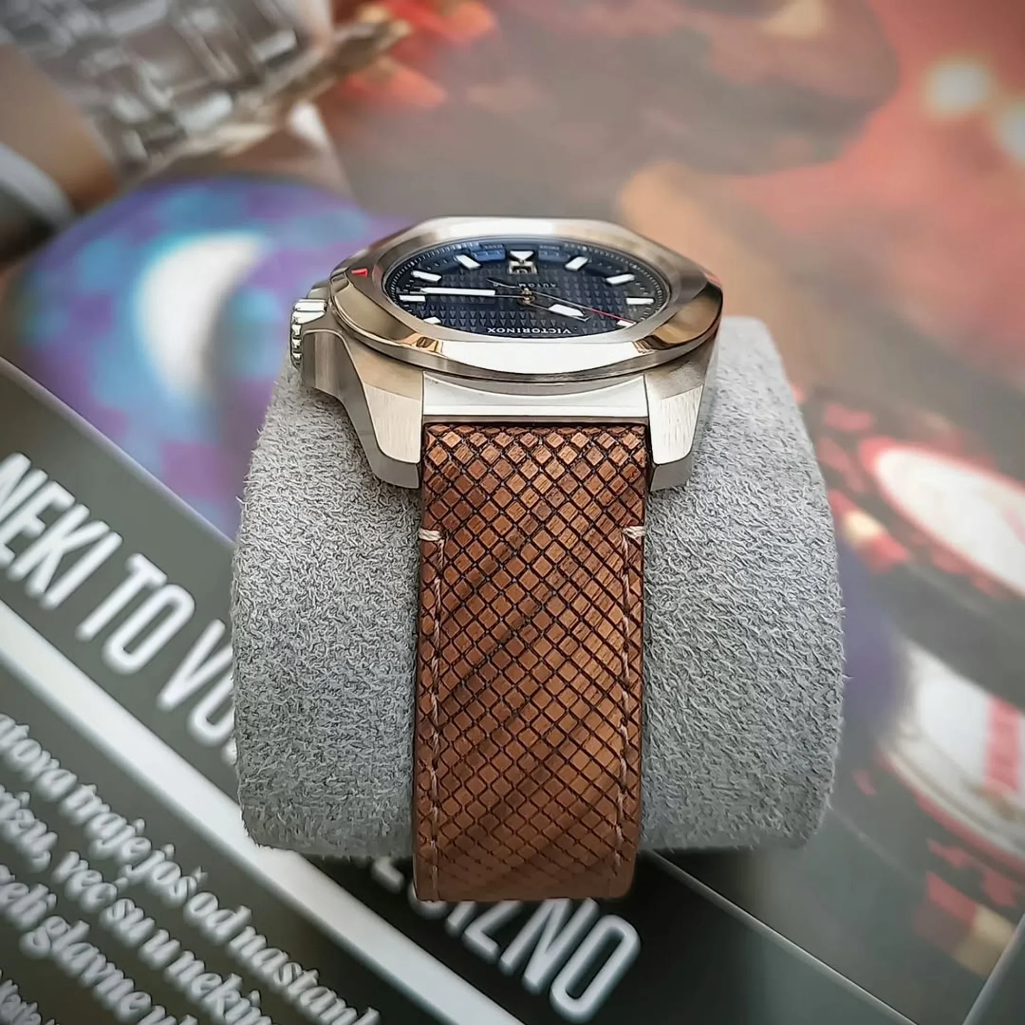 Victorinox I.N.O.X. Automatic Blue Dial Rubber and Wood Strap Men's Watch 242018.1 - Image 20