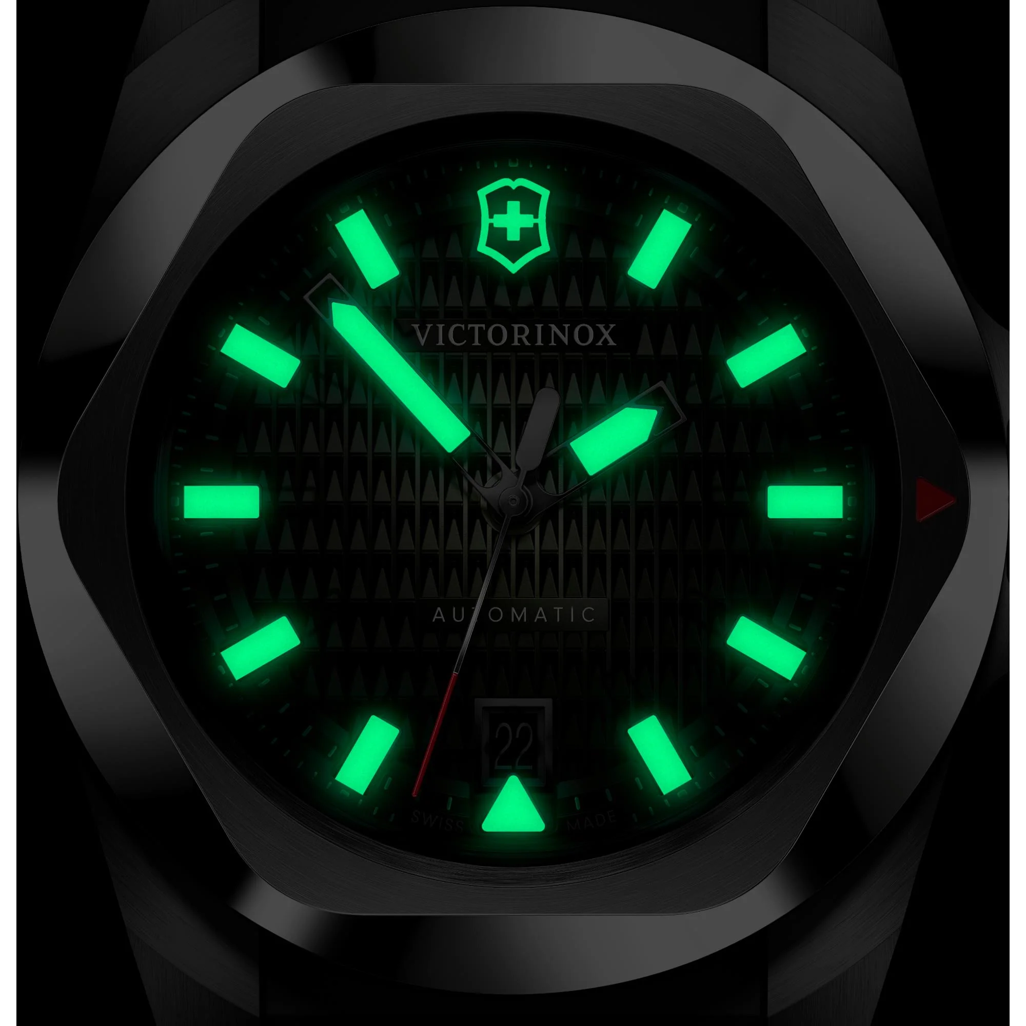 Victorinox I.N.O.X. Automatic Green Dial Rubber Strap Men's Watch 242017.1 - Image 9