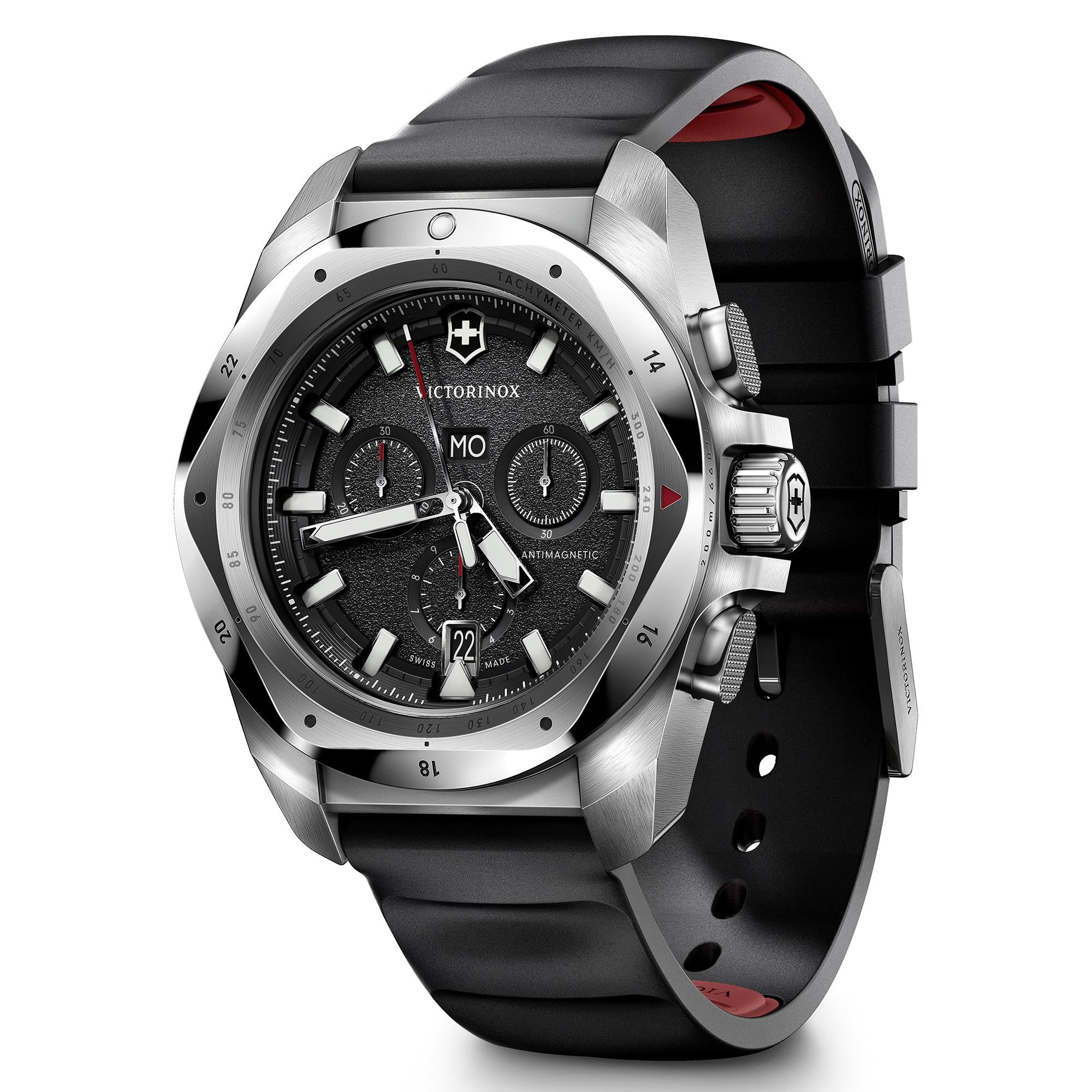 Victorinox I.N.O.X Chrono Quartz Black Dial Rubber Strap Men's Watch 241983 - Image 7