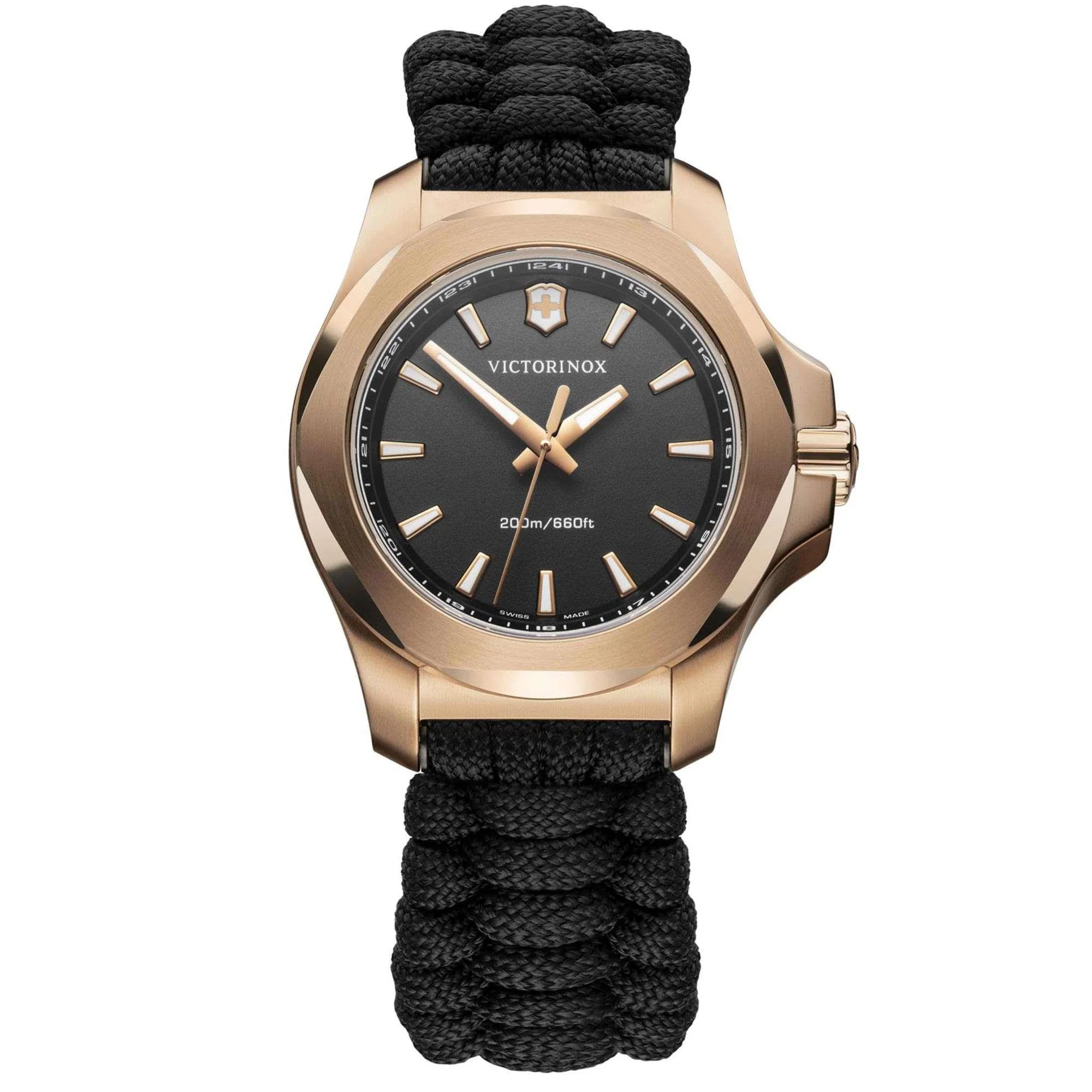 Victorinox I.N.O.X V Quartz Black Dial Textile Strap Ladies Watch 241880 - Image 7