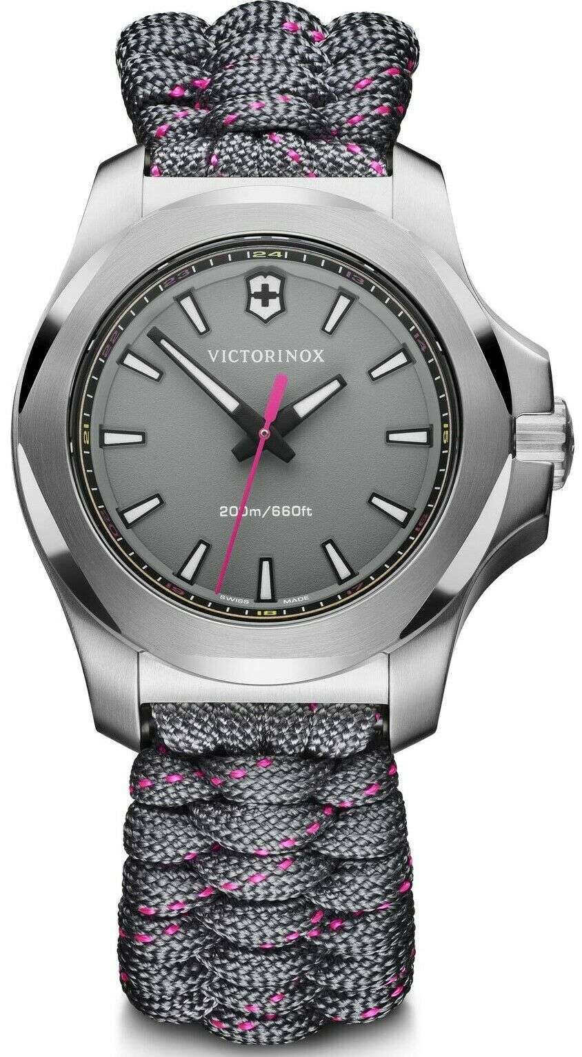 Victorinox I.N.O.X V Grey Paracord Silver Stainless Steel Quartz Ladies Watch 241771 - Image 22