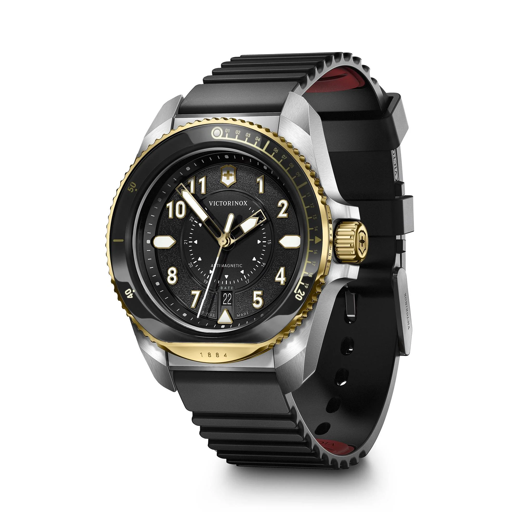 Victorinox Journey 1884 Black Dial Black Rubber Strap Men's Watch 242014 - Image 2