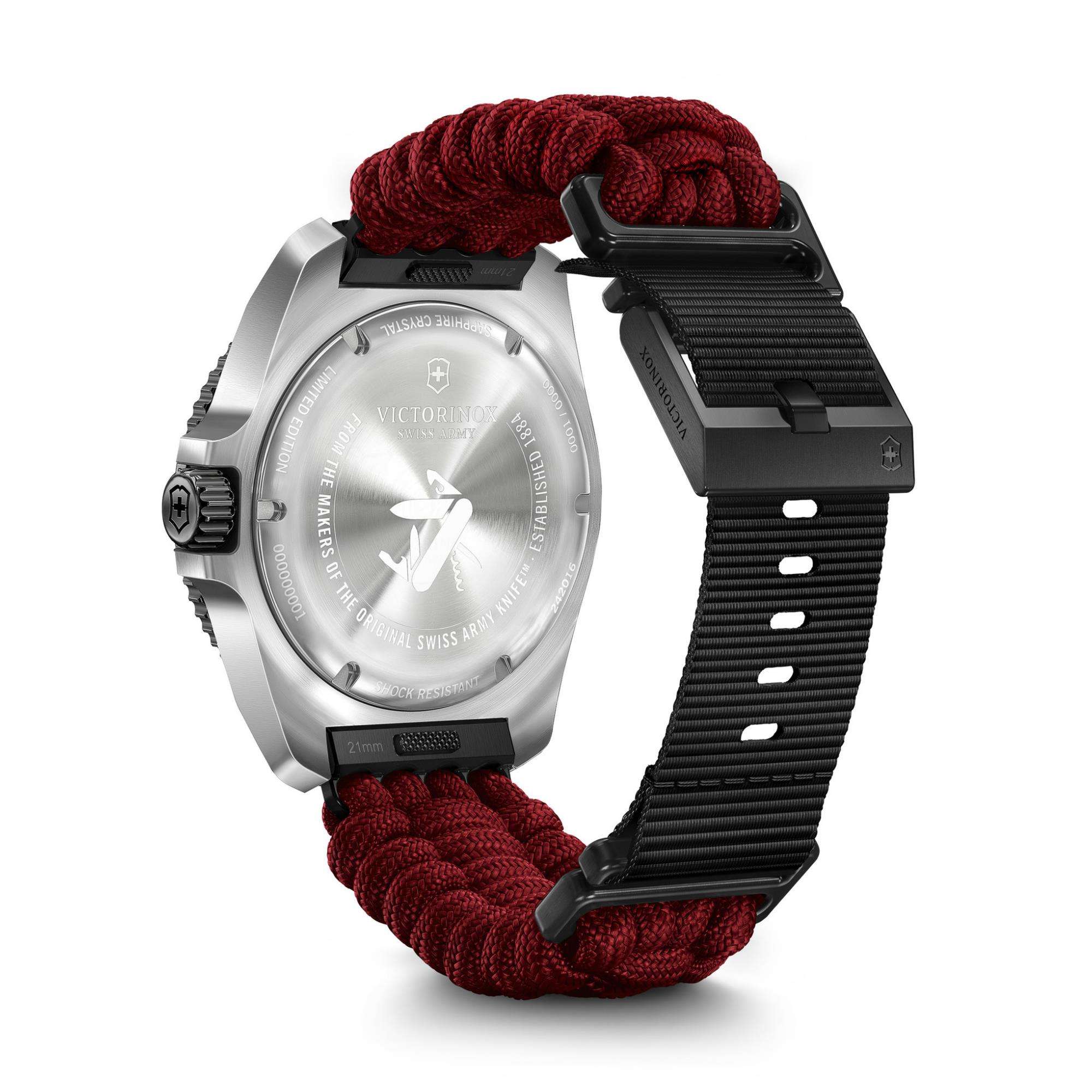 Victorinox Journey 1884 Limited Edition Quartz Black Dial Red Paracord Strap Men's Watch 242016.1 - Image 7