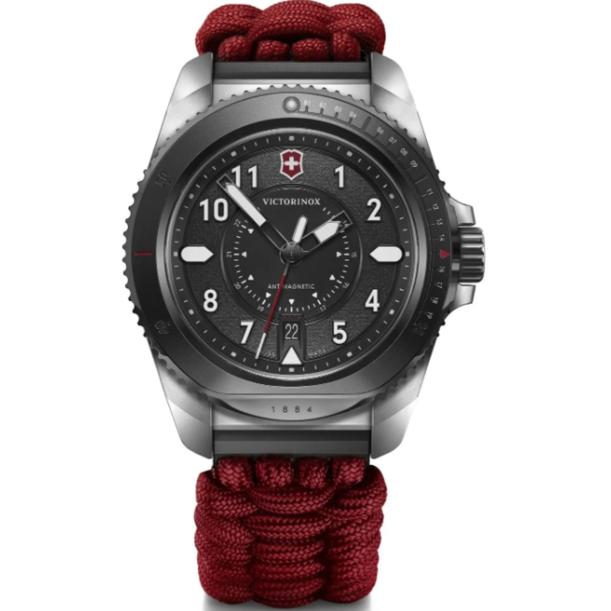 Victorinox Journey 1884 Limited Edition Quartz Black Dial Red Paracord Strap Men's Watch 242016.1 - Image 9
