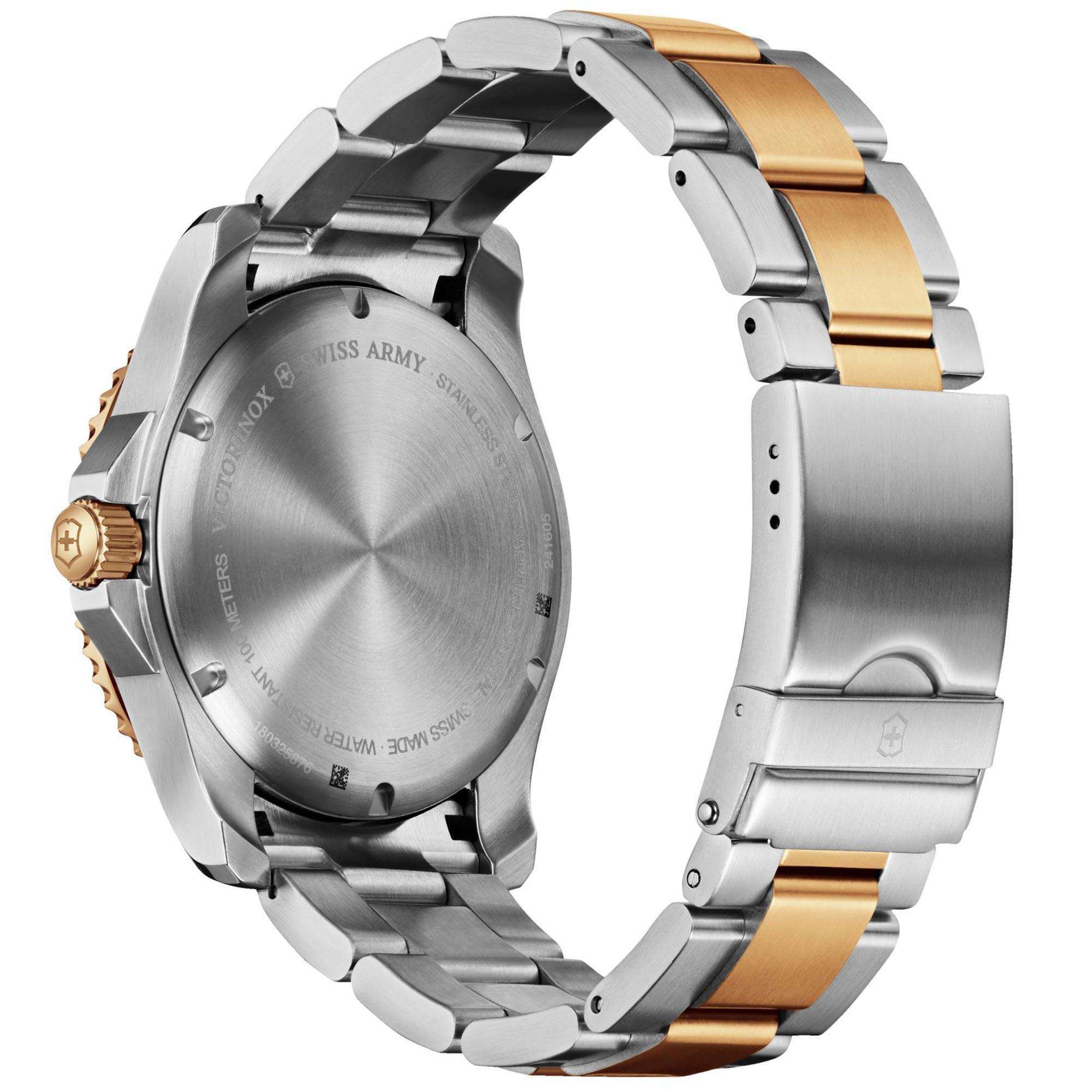 Victorinox Swiss Army Maverick Large Quartz Green Dial Silver Gold Stainless Steel Bracelet Men's Watch 241605 - Image 3