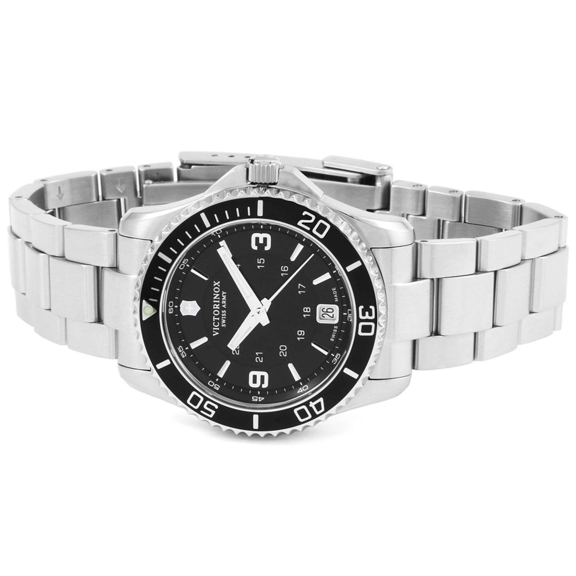 Victorinox Maverick Quartz Black Dial Silver Steel Ladies Watch 241701 - Image 2