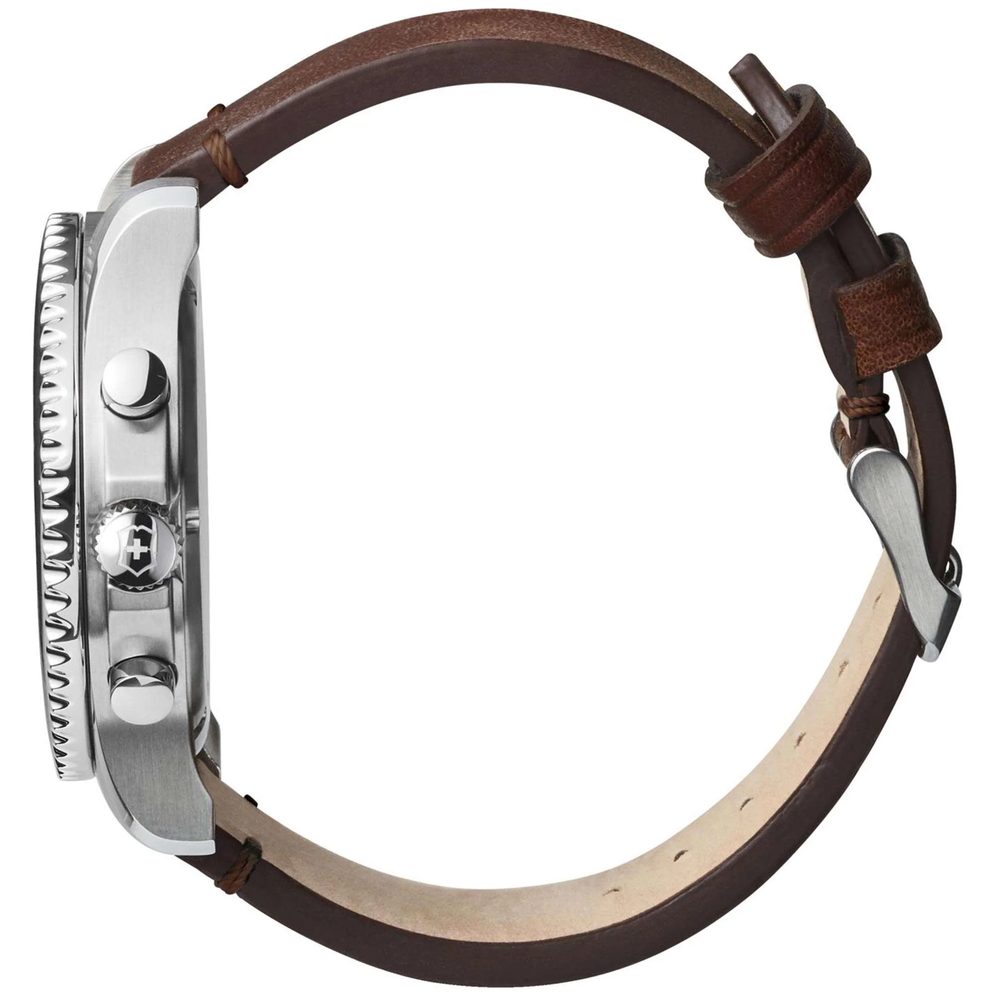 Victorinox Maverick Quartz Blue Dial Brown Leather Strap Men's Watch 241865 - Image 3