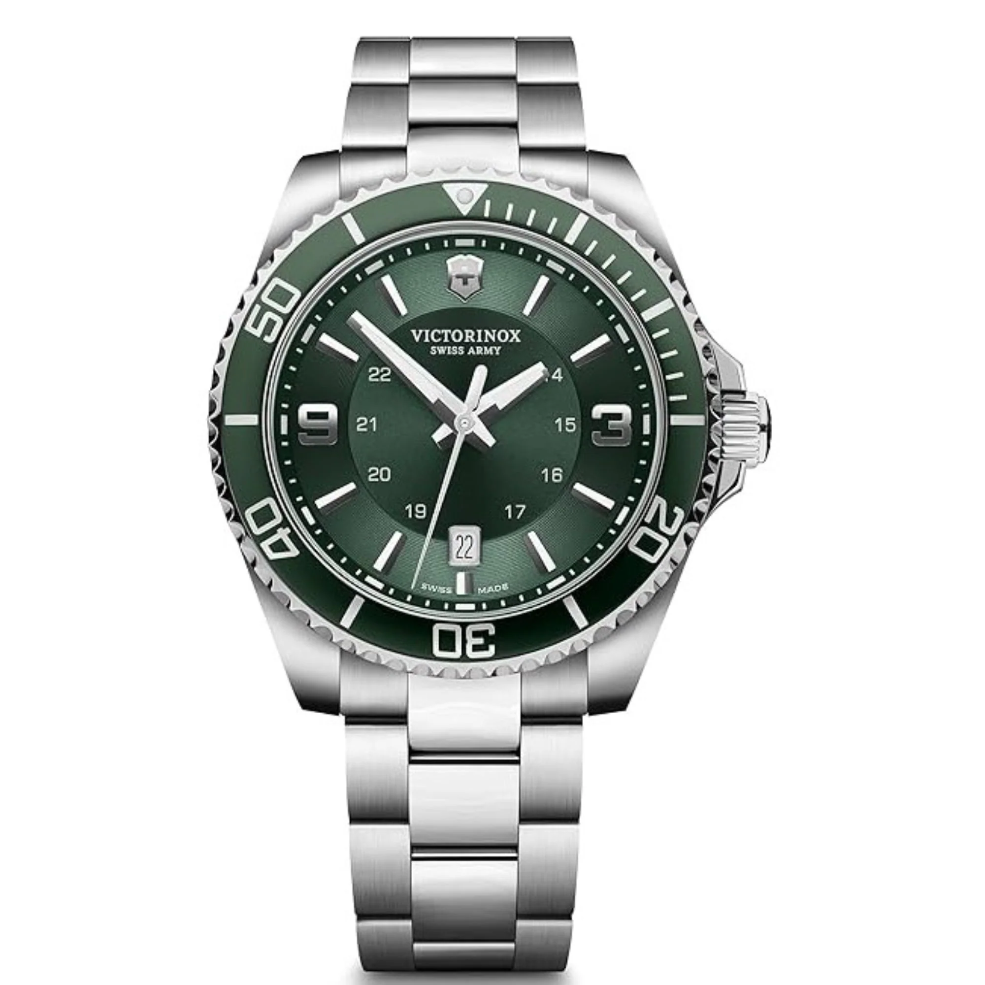Victorinox Maverick Green Dial Silver Steel Bracelet Men's Watch 241934 - Image 7