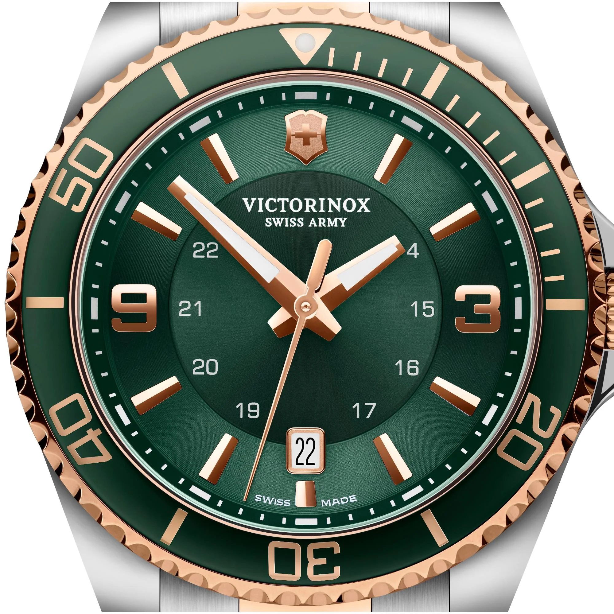Victorinox Maverick Large Quartz Green Dial Steel Strap Men's Watch 242008 - Image 2