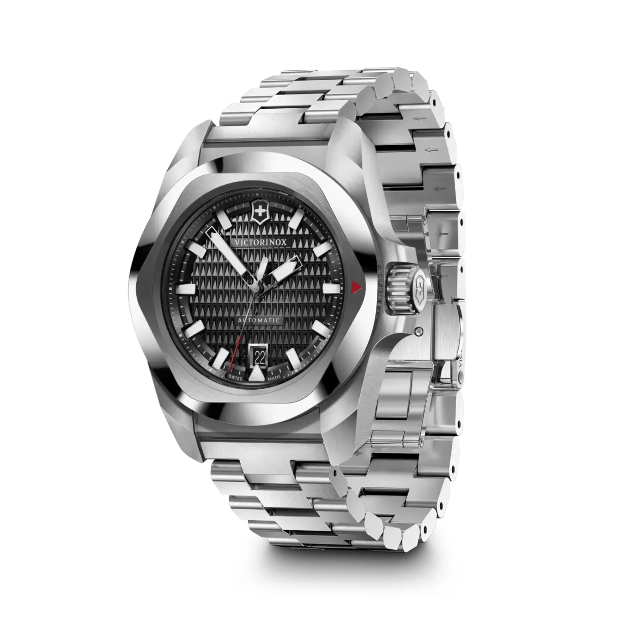 Victorinox Swiss Army I.N.O.X. Quartz Stainless Steel Black Dial Men's Watch 242019 - Image 4