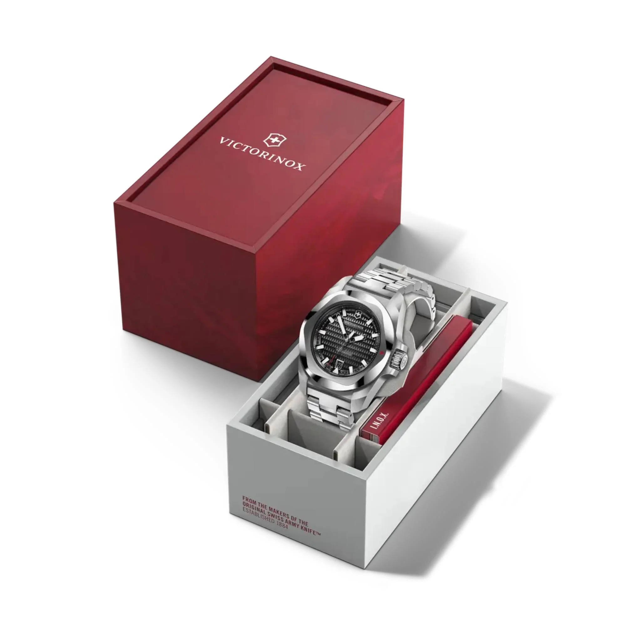 Victorinox Swiss Army I.N.O.X. Quartz Stainless Steel Black Dial Men's Watch 242019 - Image 5