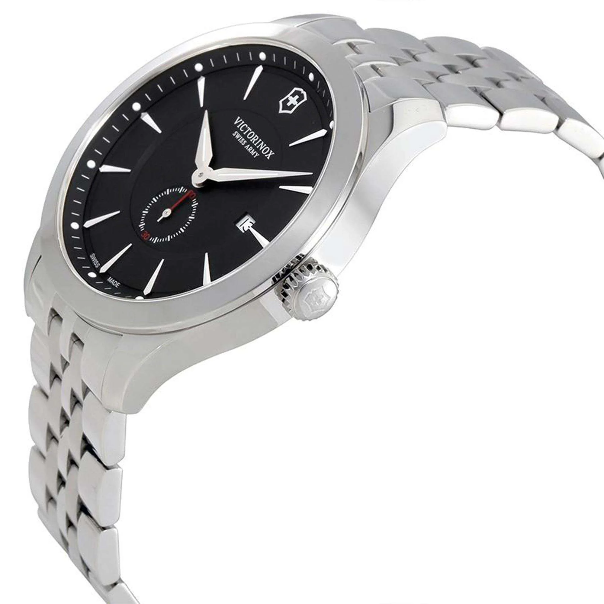 Victorinox Swiss Army Alliance Black Dial Silver Stainless Steel Bracelet Men's Watch 241762 - Image 2