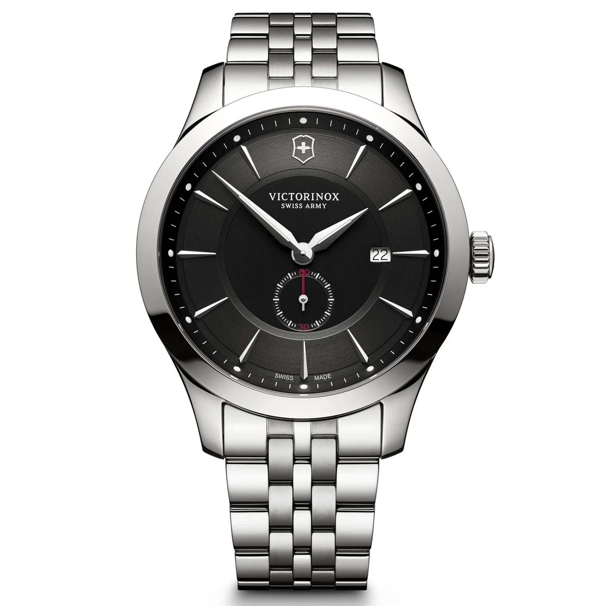 Victorinox Swiss Army Alliance Black Dial Silver Stainless Steel Bracelet Men's Watch 241762 - Image 5