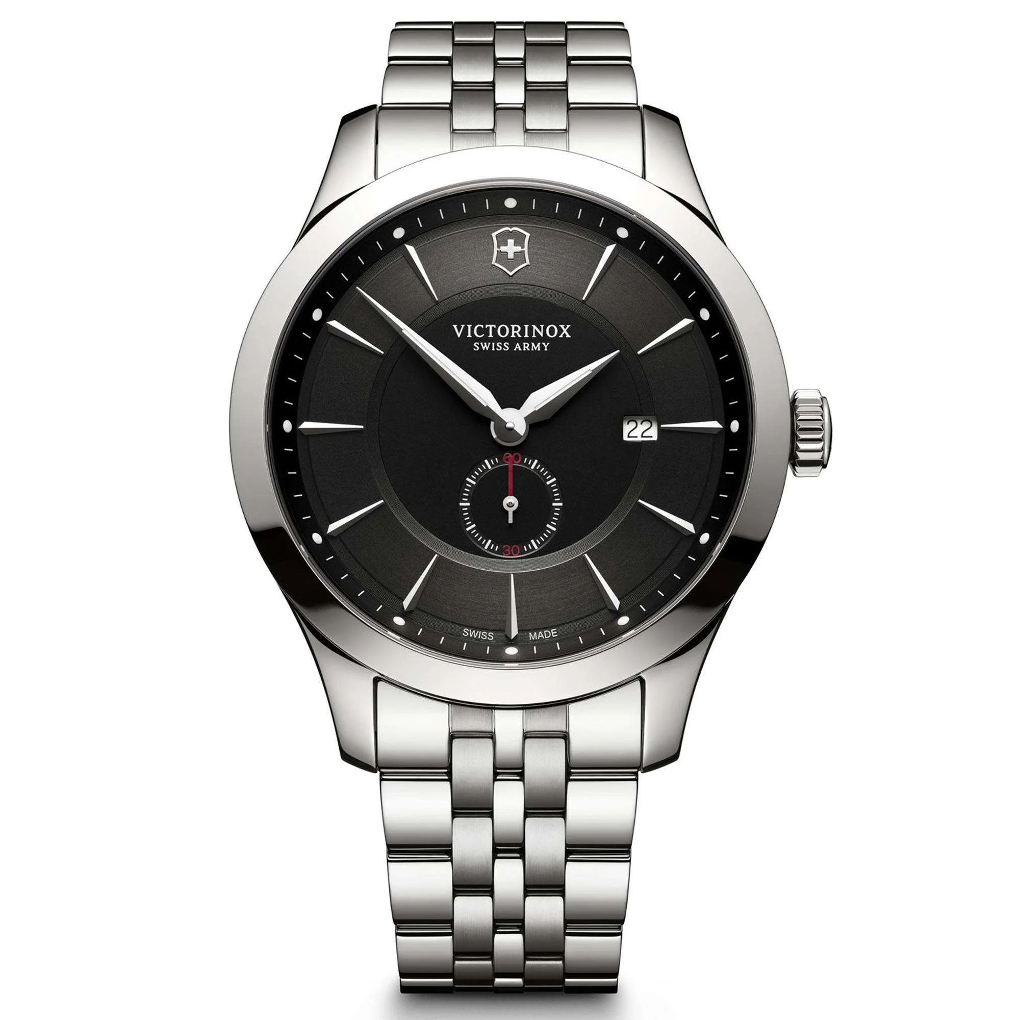 Victorinox Swiss Army Alliance Black Dial Silver Stainless Steel Bracelet Men's Watch 241762 - Image 6
