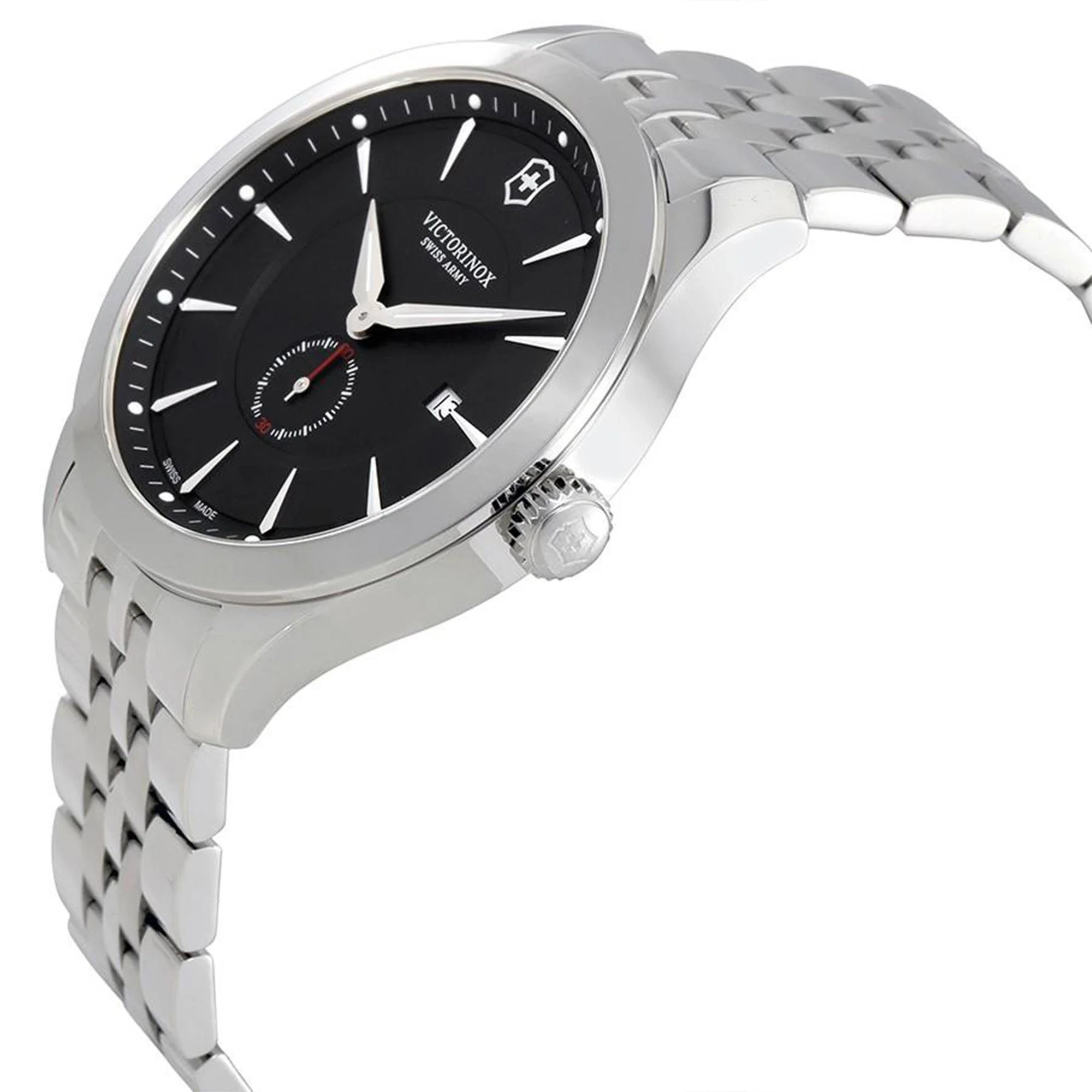 Victorinox Swiss Army Alliance Black Dial Silver Stainless Steel Bracelet Men's Watch 241762 - Image 7