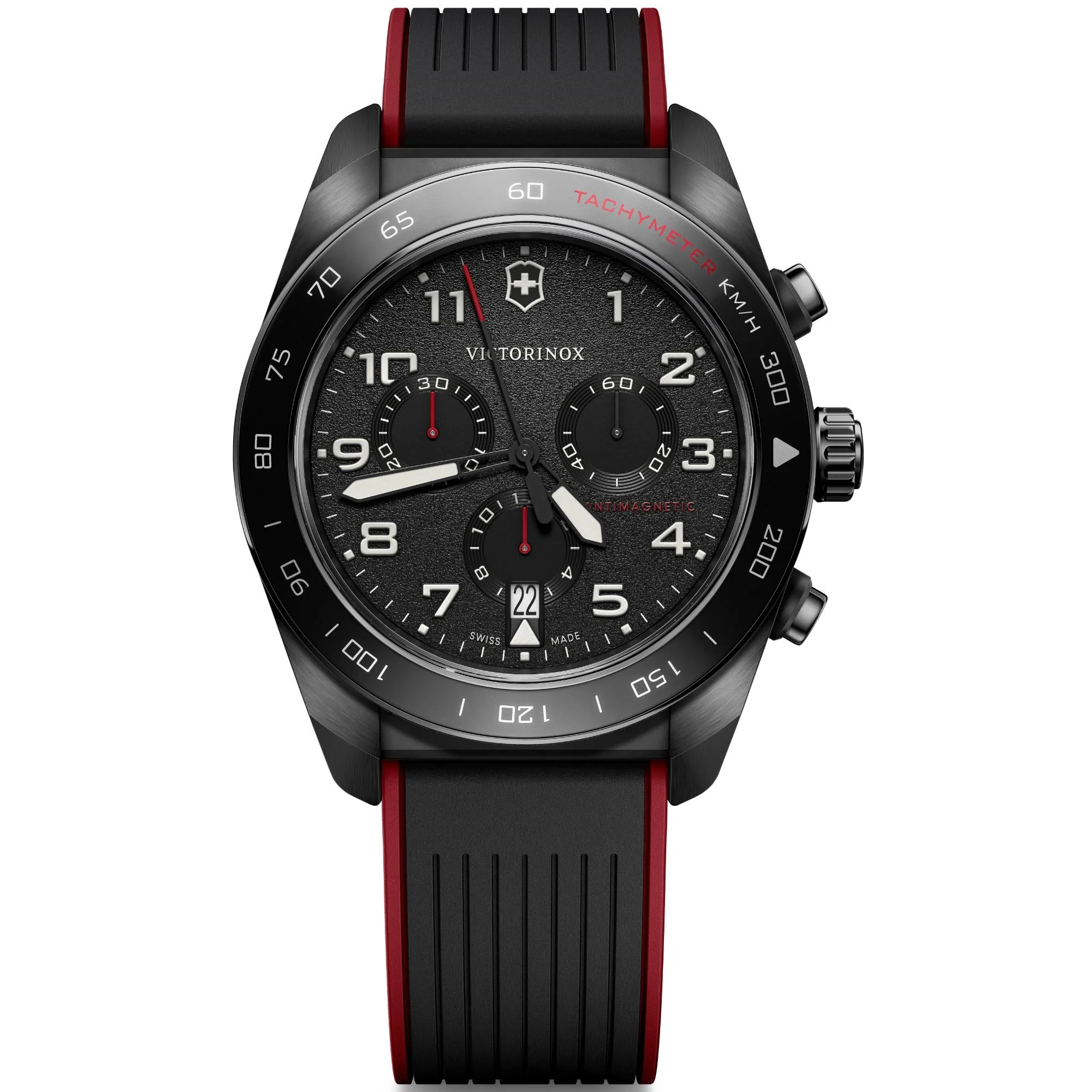 Victorinox Swiss Army Chronograph Black Dial Rubber Strap Men's Watch 242051 - Image 16