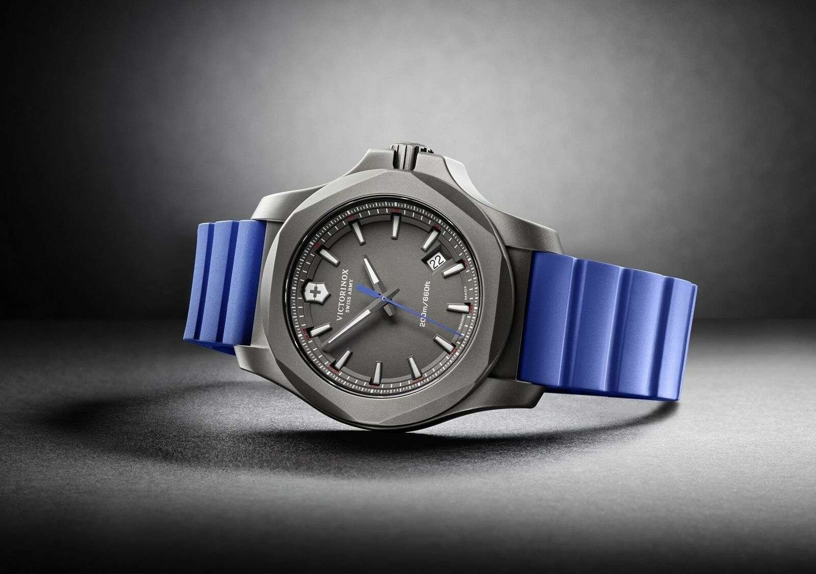 Victorinox Swiss Army I.N.O.X Blue Rubber Grey Titanium Quartz Men's Watch 241759 - Image 31
