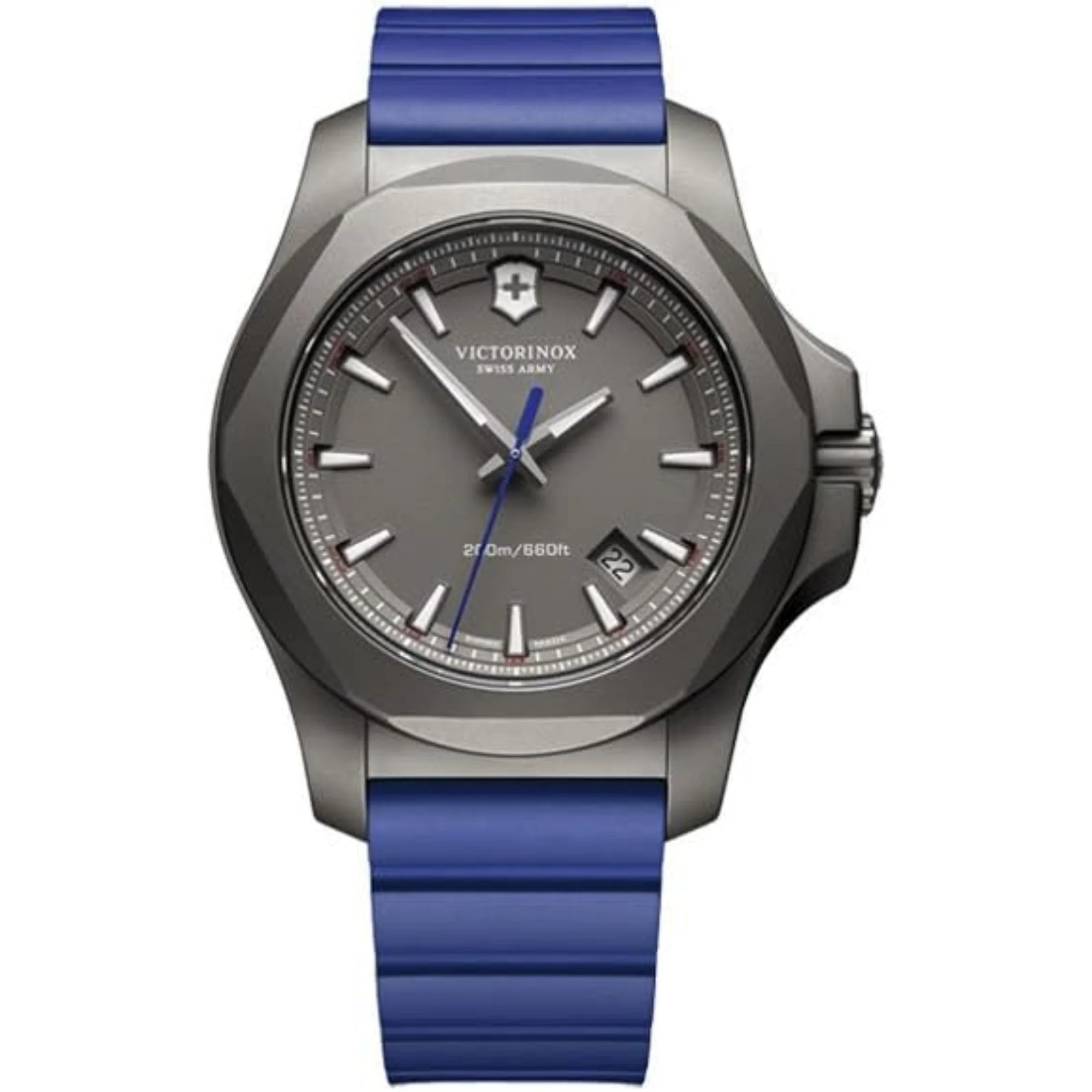 Victorinox Swiss Army I.N.O.X Blue Rubber Grey Titanium Quartz Men's Watch 241759 - Image 49