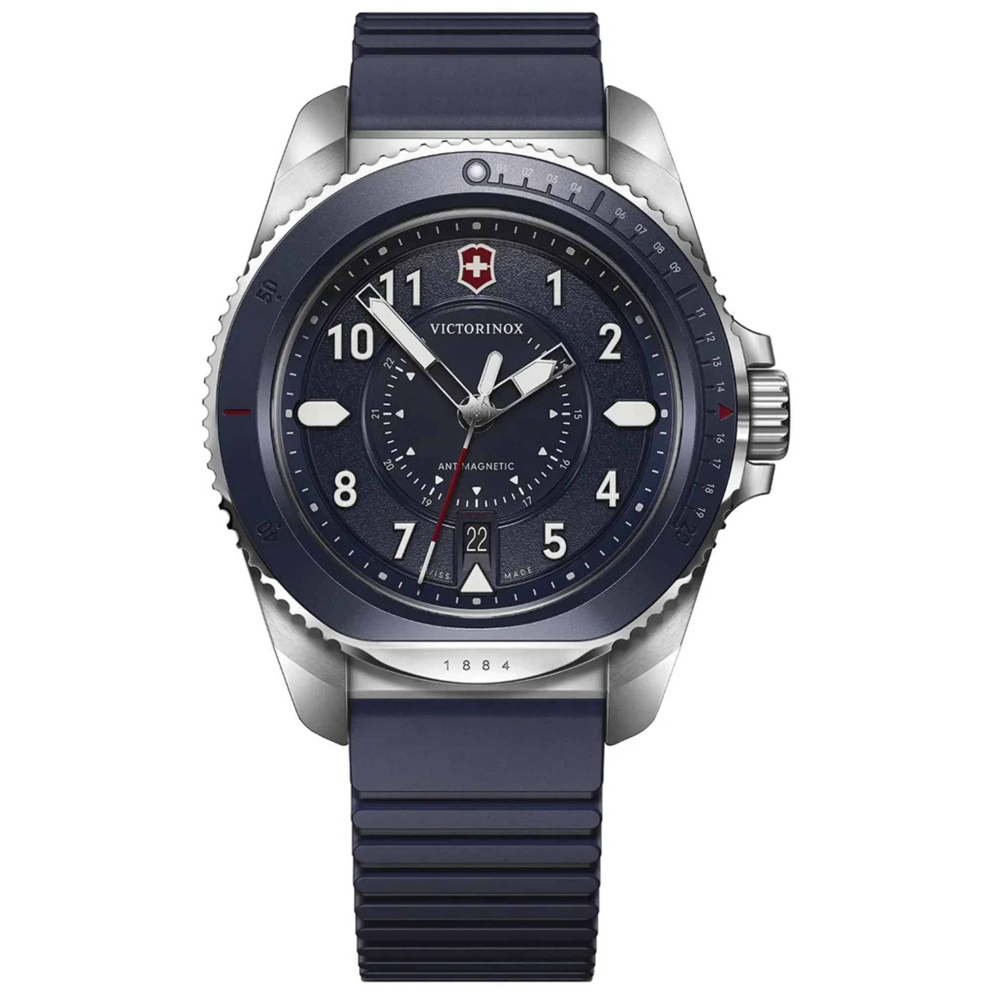 Victorinox Journey 1884 Quartz Blue Dial Rubber Strap Men's Watch 241975