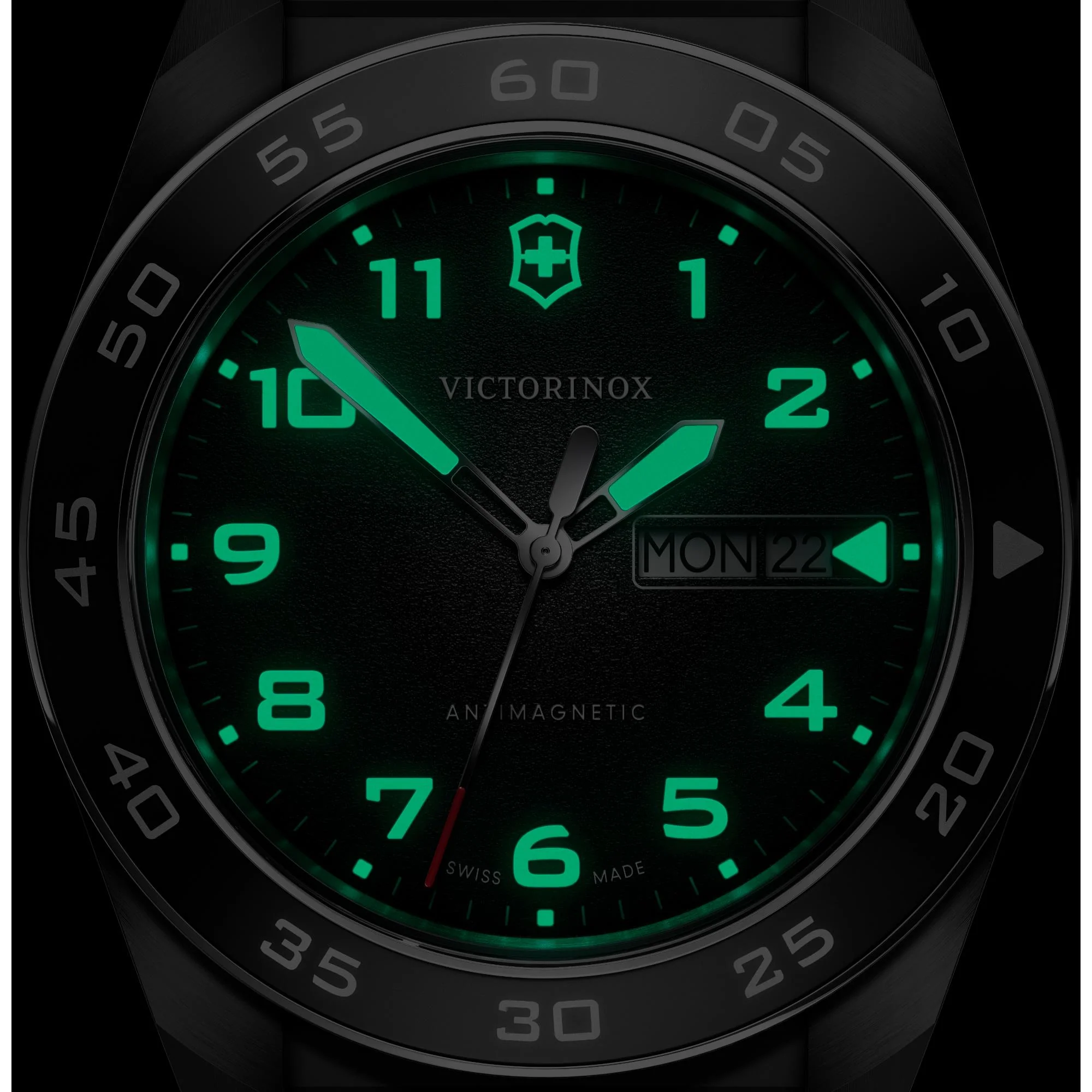 Victorinox Swiss Army Quartz Black Dial Leather Strap Men's Watch 242041 - Image 6