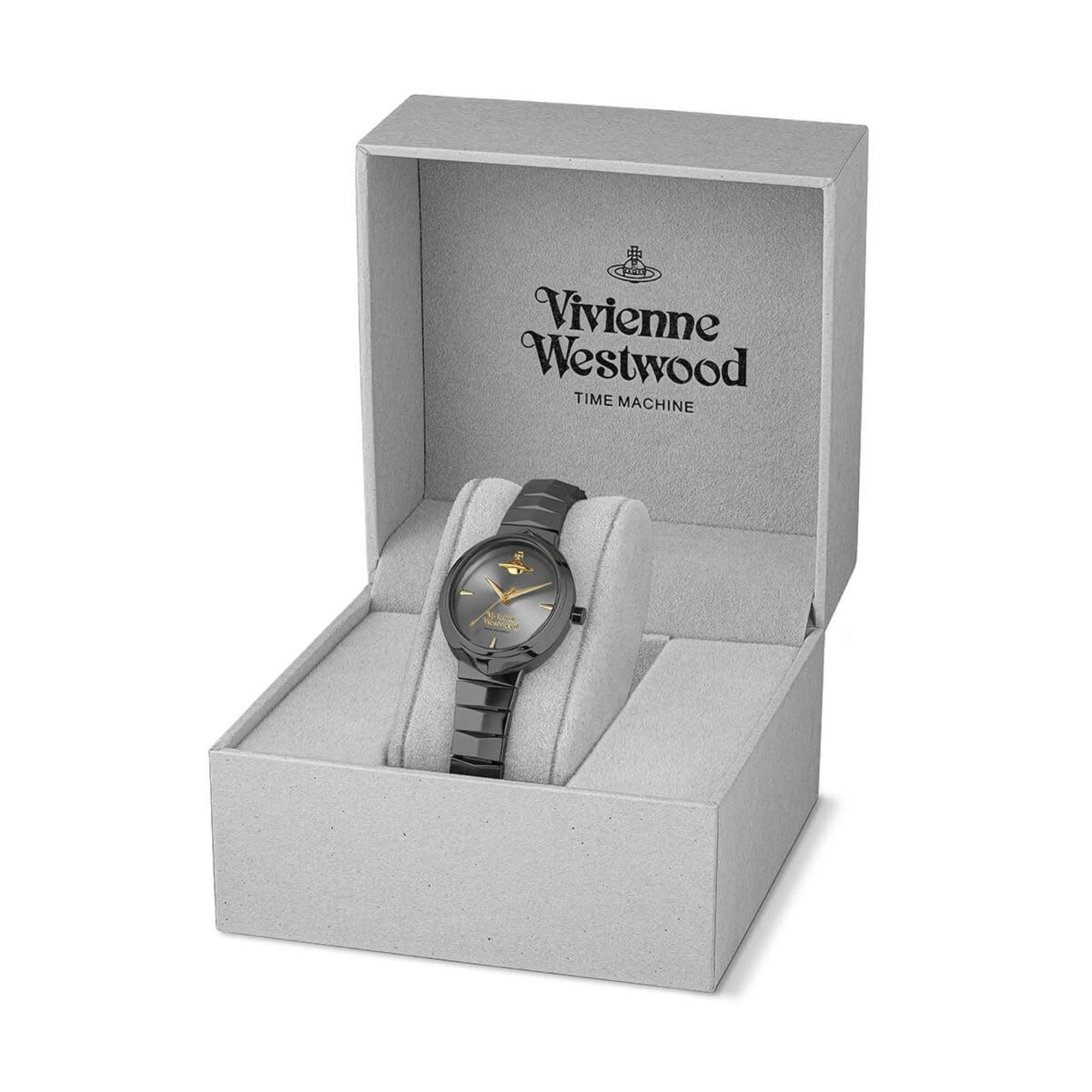 Vivienne Westwood Armour Grey Dial Gunmetal Bracelet Ladies Watch VV314GYGY - Image 13