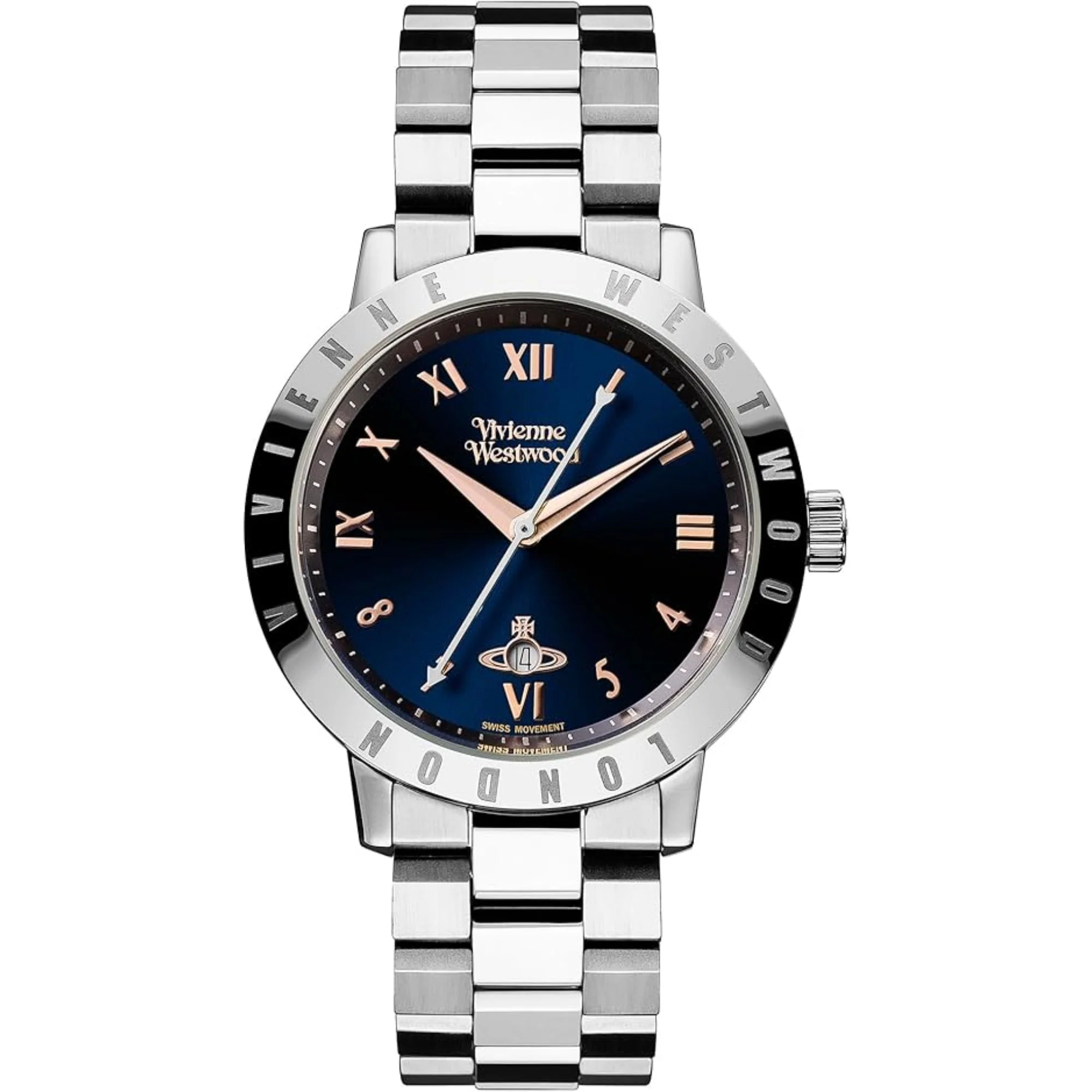 Vivienne Westwood Bloomsbury Blue Dial Steel Strap Women's Watch VV152NVSL - Image 14